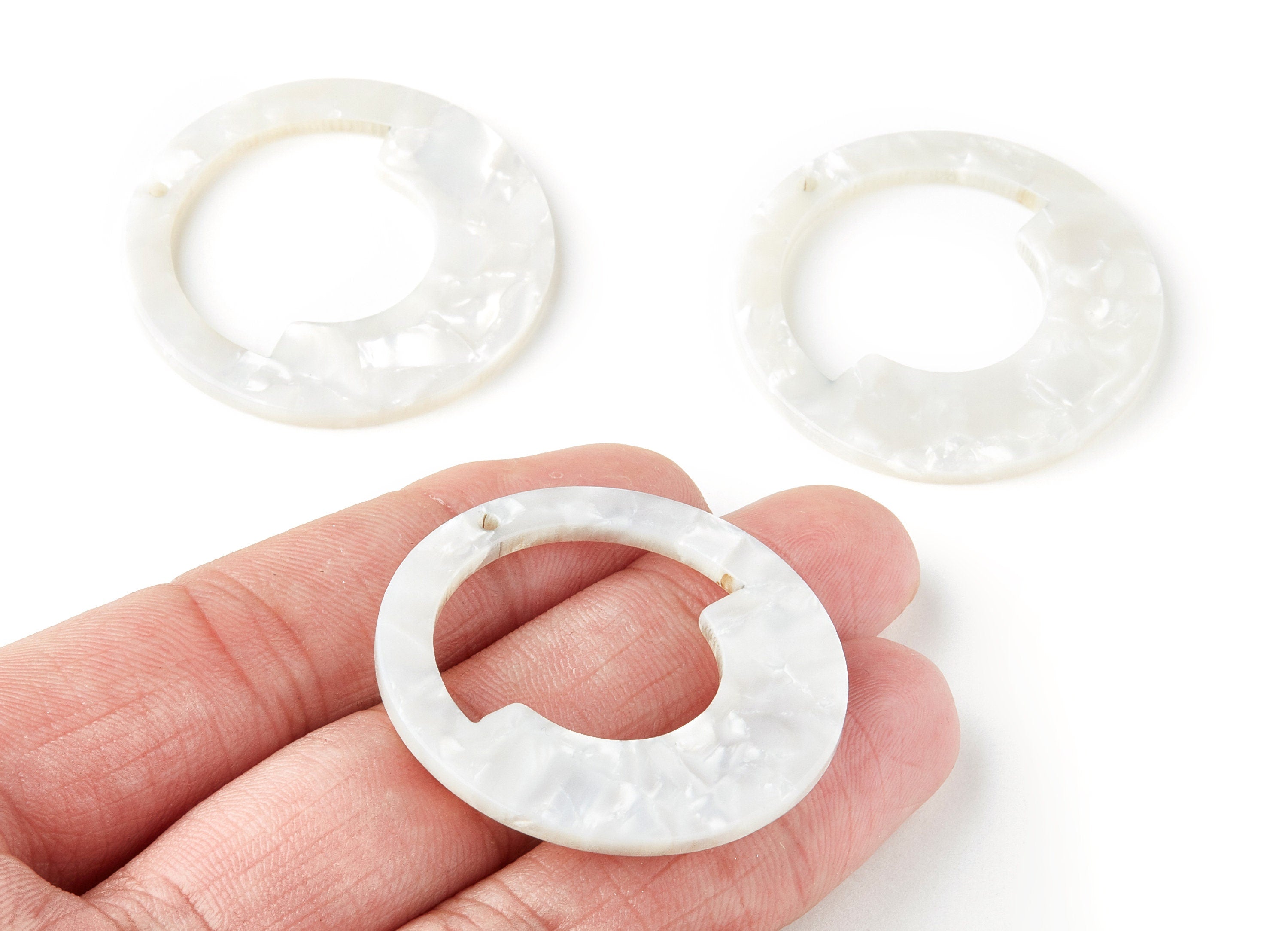 Acetate Circle Earring Charms - Circle Shaped Pendant - Earring Findings - Jewelry Supplies - Color Code:A12 - 39.65 x39.65x2.5mm - AC1339F - DOMEDBAZAAR