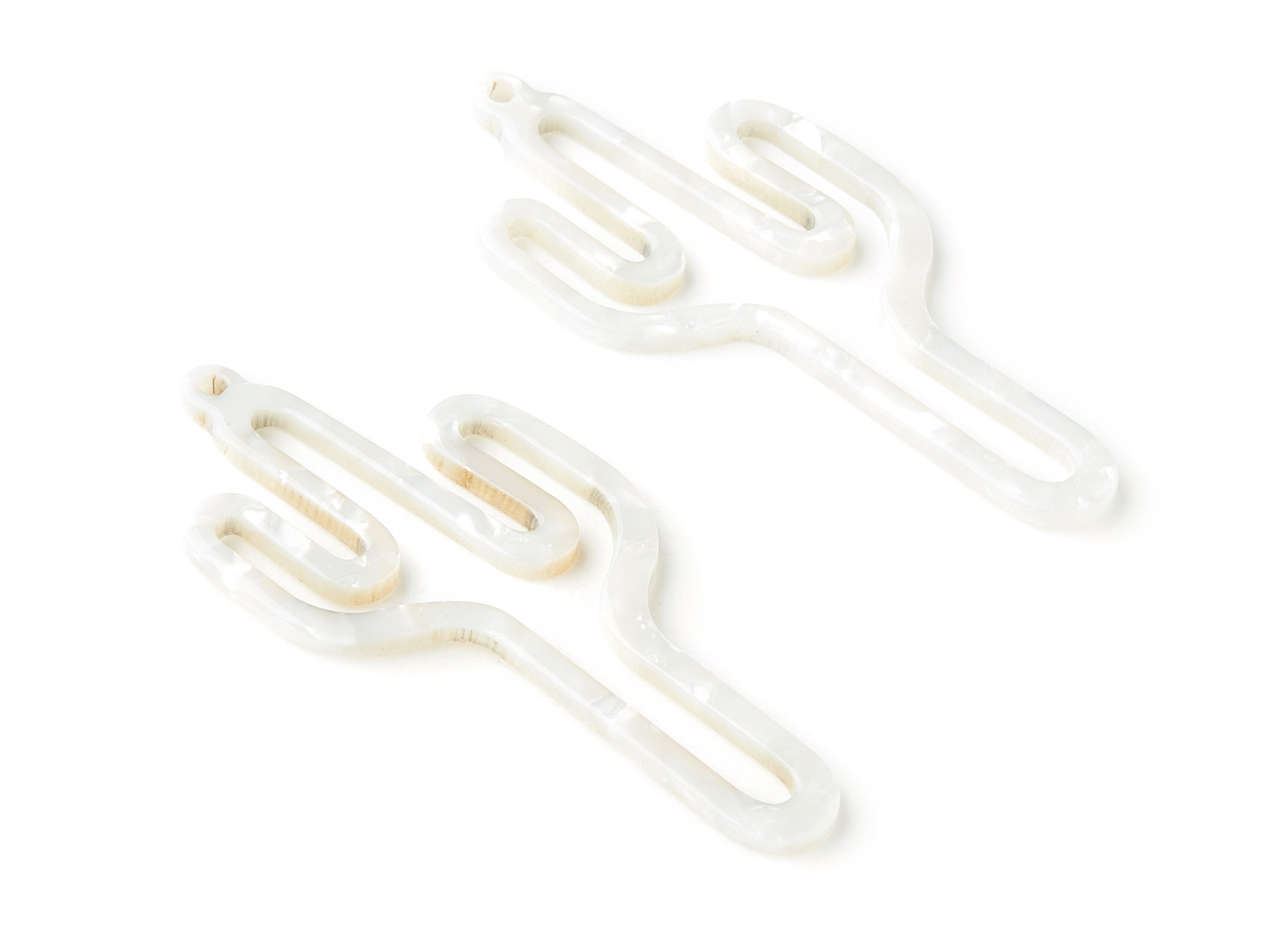 Acetate Acrylic Earring Charms - Cactus Shaped Pendant With 1 Hole - Color Code:A12 - Earring Findings - 64.47x29.15x2.65mm - AC1336E - DOMEDBAZAAR