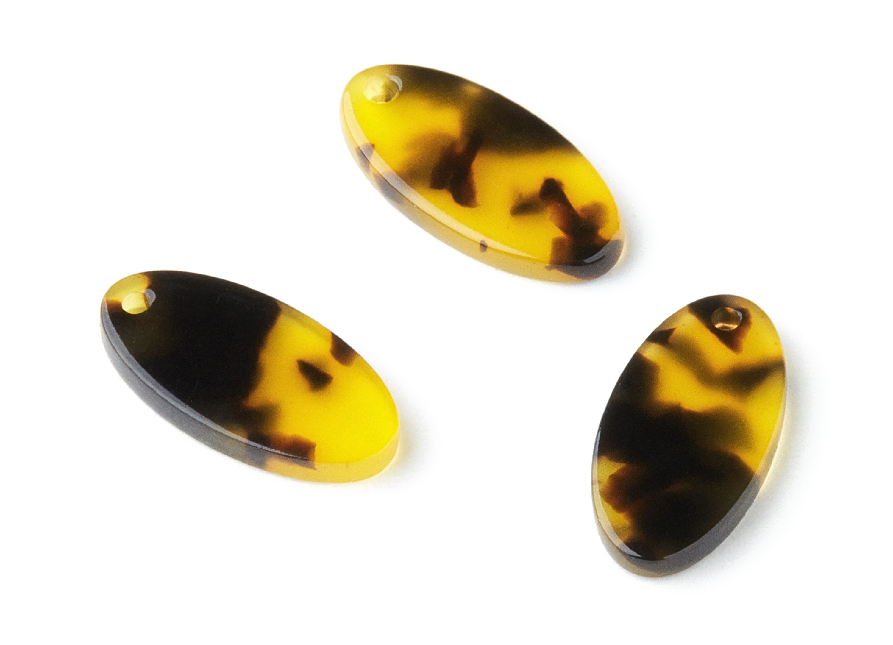 Acetate Acrylic Earring Charms -  Acetate Pendant With 1 Hole - Color Code: A02 - Oval Shaped Earrings - 21.72x10.82x2.6mm - AC1396C - DOMEDBAZAAR