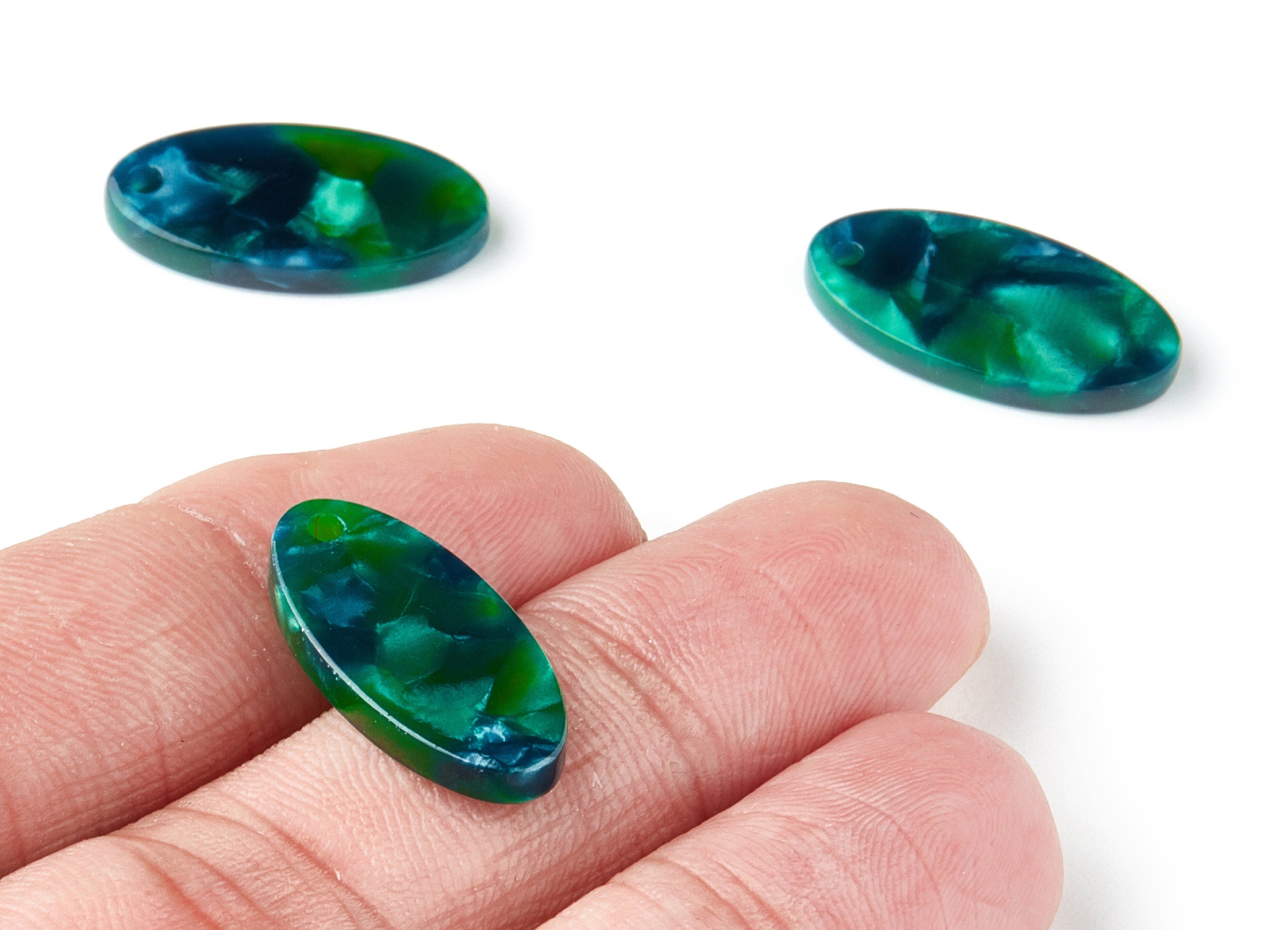 Acetate Oval Earring Charms - Acrylic Oval Pendant - Earring Findings - Jewelry Supplies - Color Code: A13 - 21.72x10.82x2.6mm - AC1396D - DOMEDBAZAAR