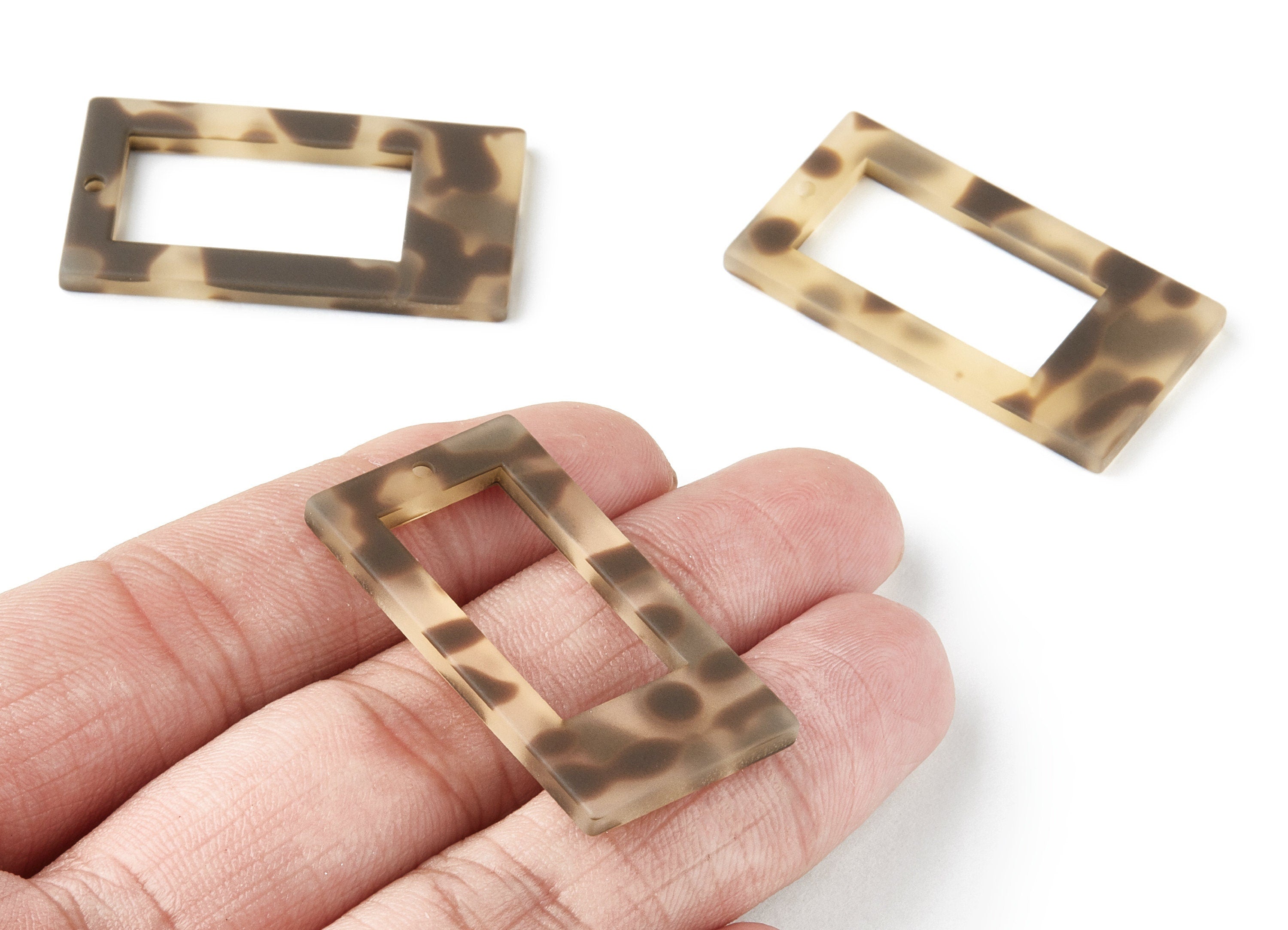 Matte Acrylic Rectangle Earring Charms - Rectangle Pendant - Jewelry Supplies - Color Code: A194  - 38.85x20.4x3.1mm - AC1264B - DOMEDBAZAAR
