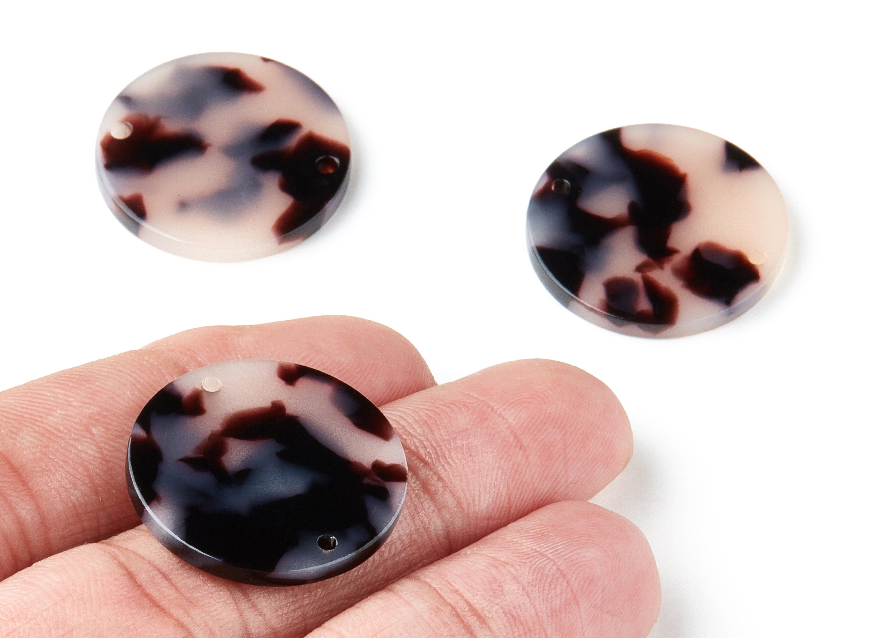 Acetate Acrylic Earring Charms - Blonde Acetate Pendant With 2 Holes - Color Code: A06 - Earring Findings - 24.8x24.8x2.6mm - AC1313B - DOMEDBAZAAR
