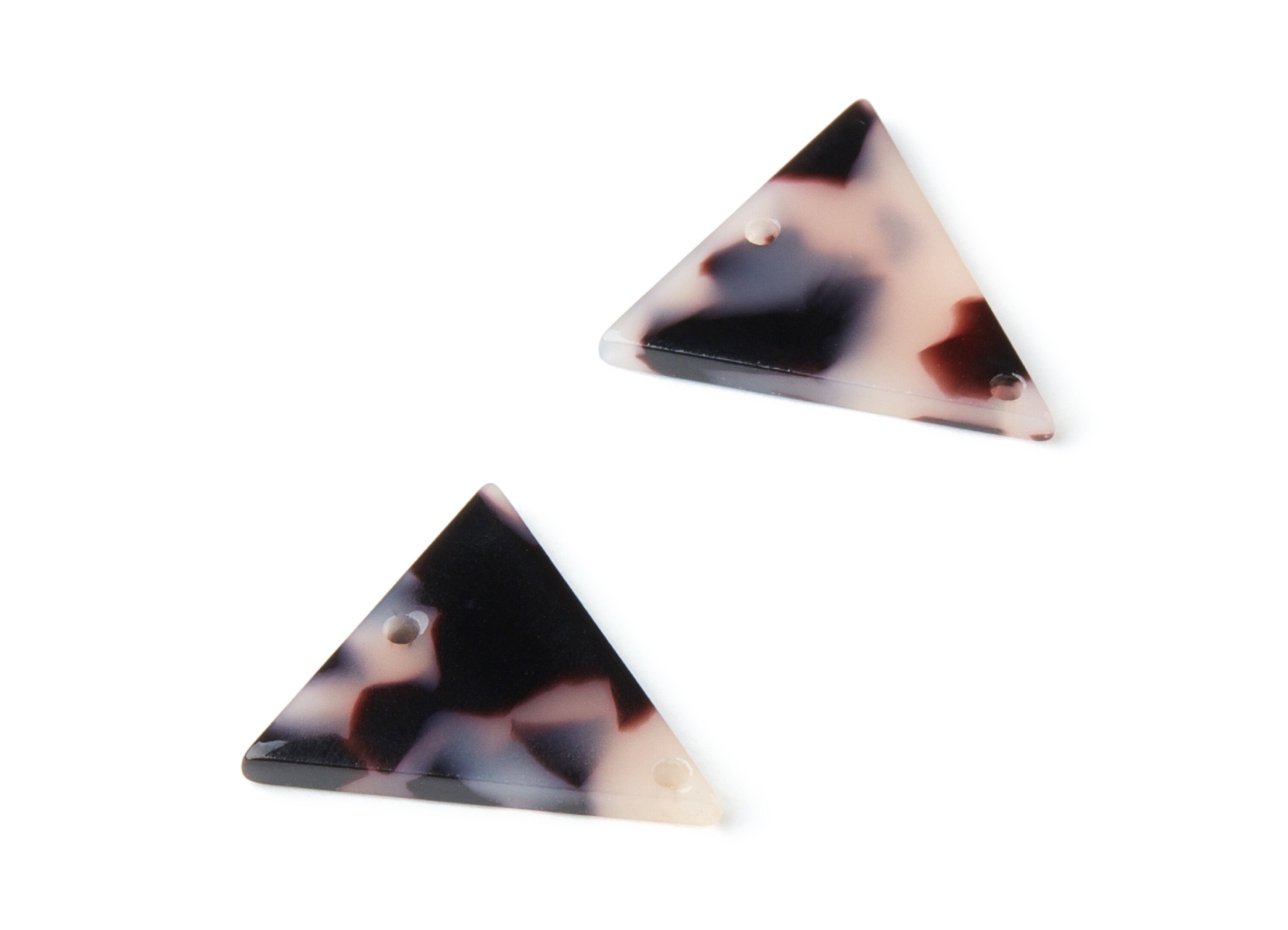 Acetate Earring Charms - Blonde Acetate Acrylic Pendant With 2 Holes - Triangle Shaped - Color Code:A06 - 24x23.86x2.6mm - AC1317B - DOMEDBAZAAR