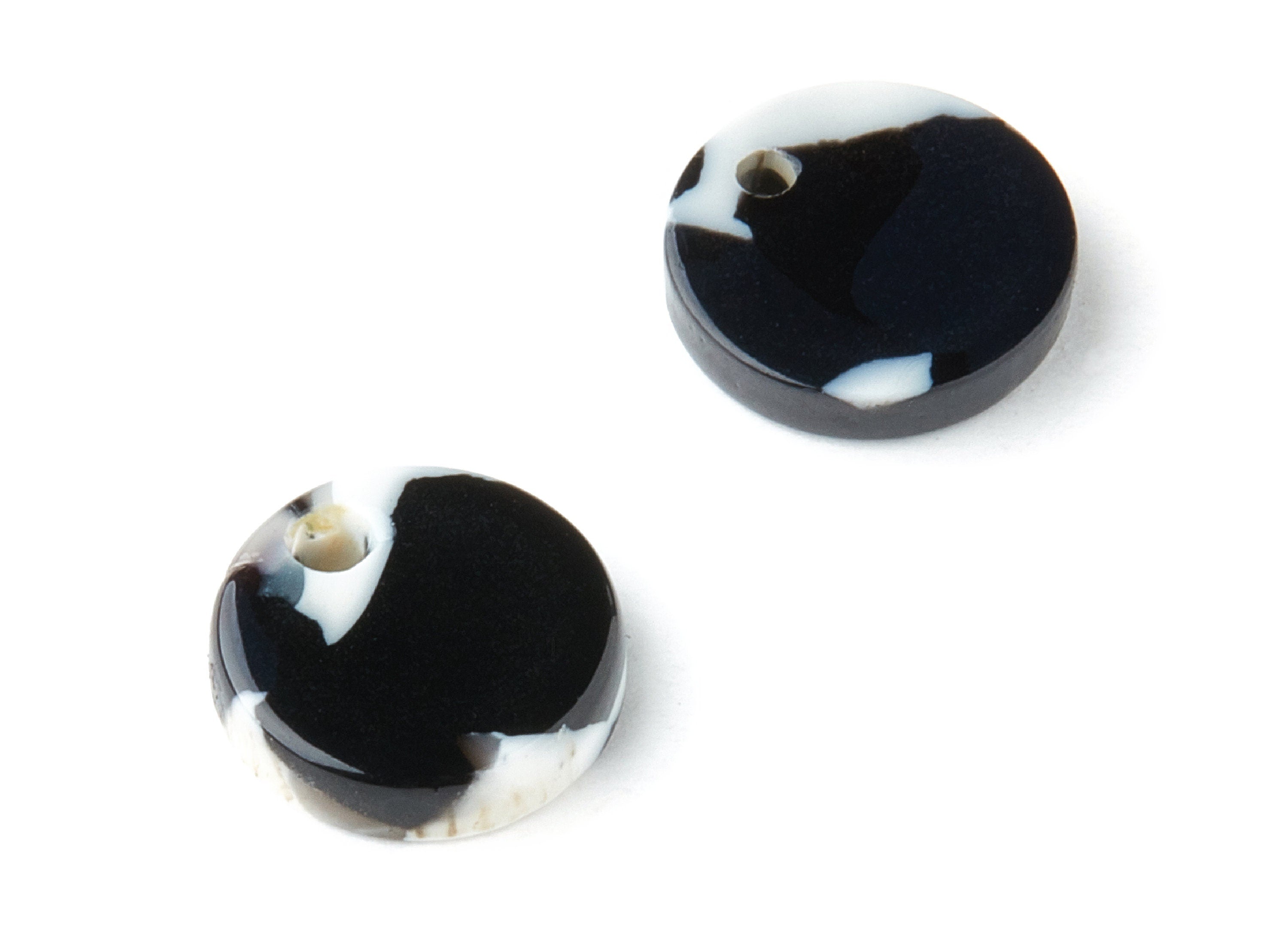 Acetate Acrylic Earring Charms - Round Acetate Earrings With 1 Hole - Color Code: A17 - Earring Findings - 11.82x11.82x2.6mm - AC1161-A17 - DOMEDBAZAAR