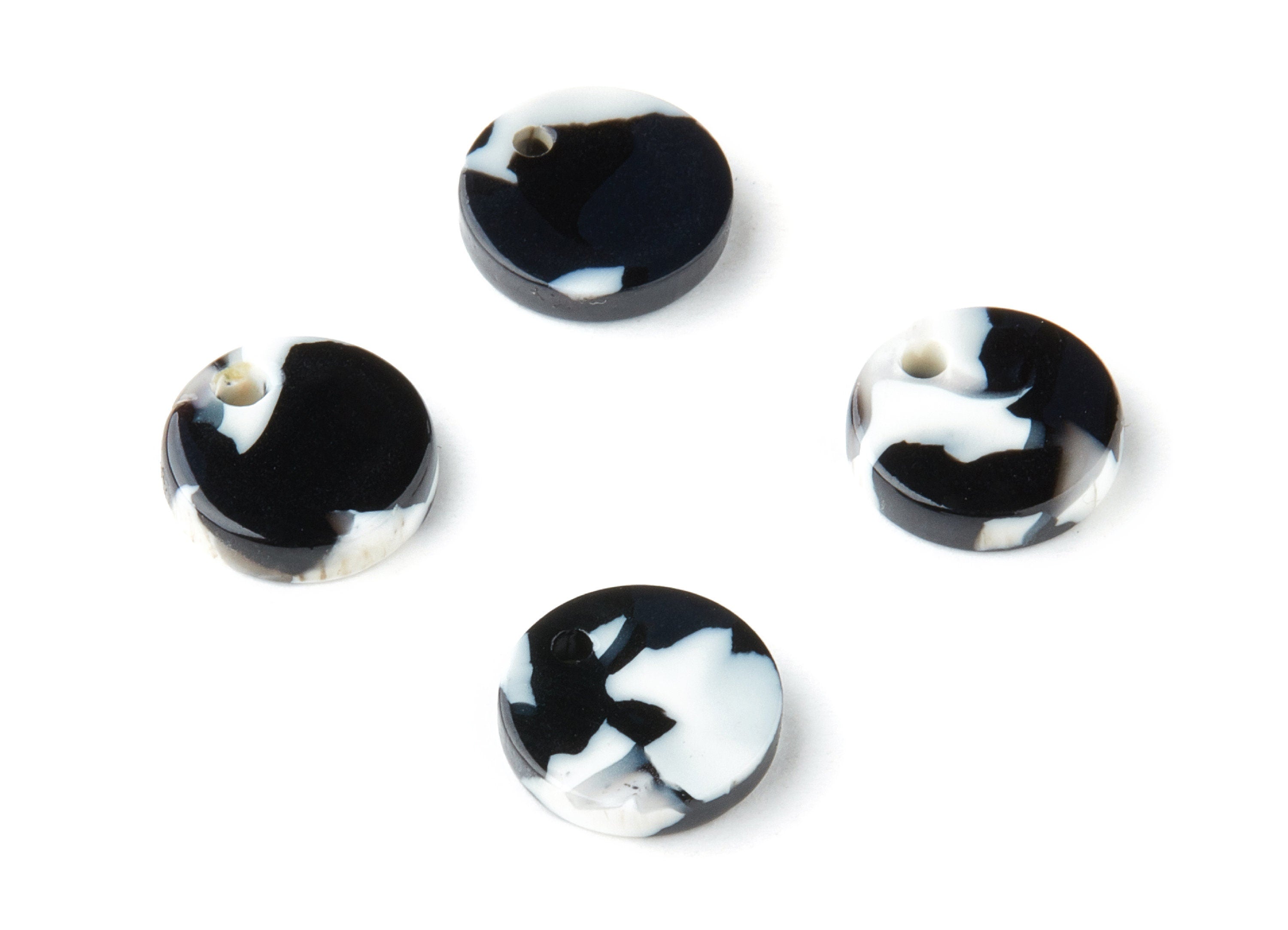 Acetate Acrylic Earring Charms - Round Acetate Earrings With 1 Hole - Color Code: A17 - Earring Findings - 11.82x11.82x2.6mm - AC1161-A17 - DOMEDBAZAAR
