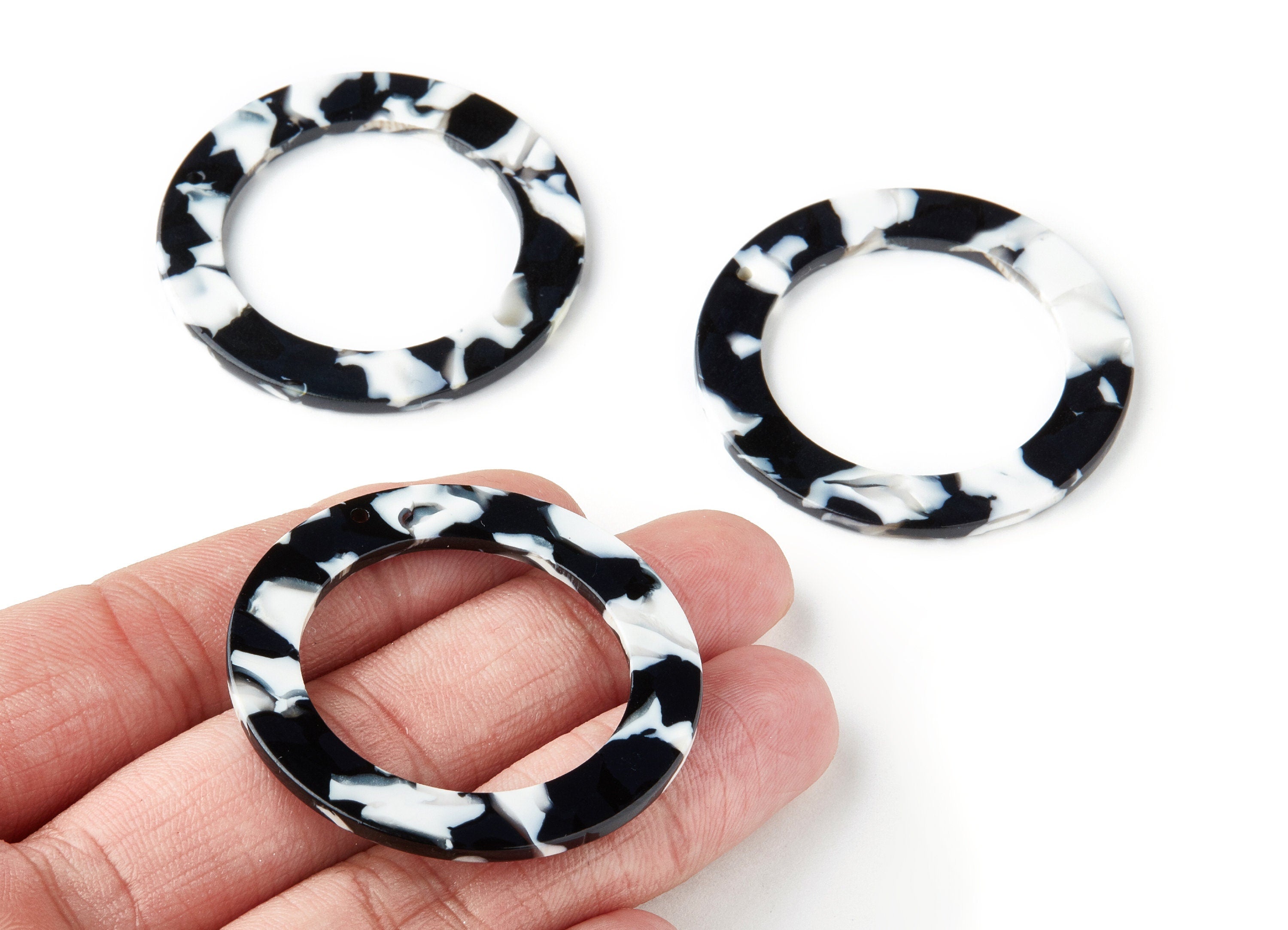 Acetate Acrylic Earring Charms - Circle Acetate Earrings With 1 Hole - Color Code: A17 - Earring Findings - 44.4x44.4x2.69mm - AC1314A - DOMEDBAZAAR