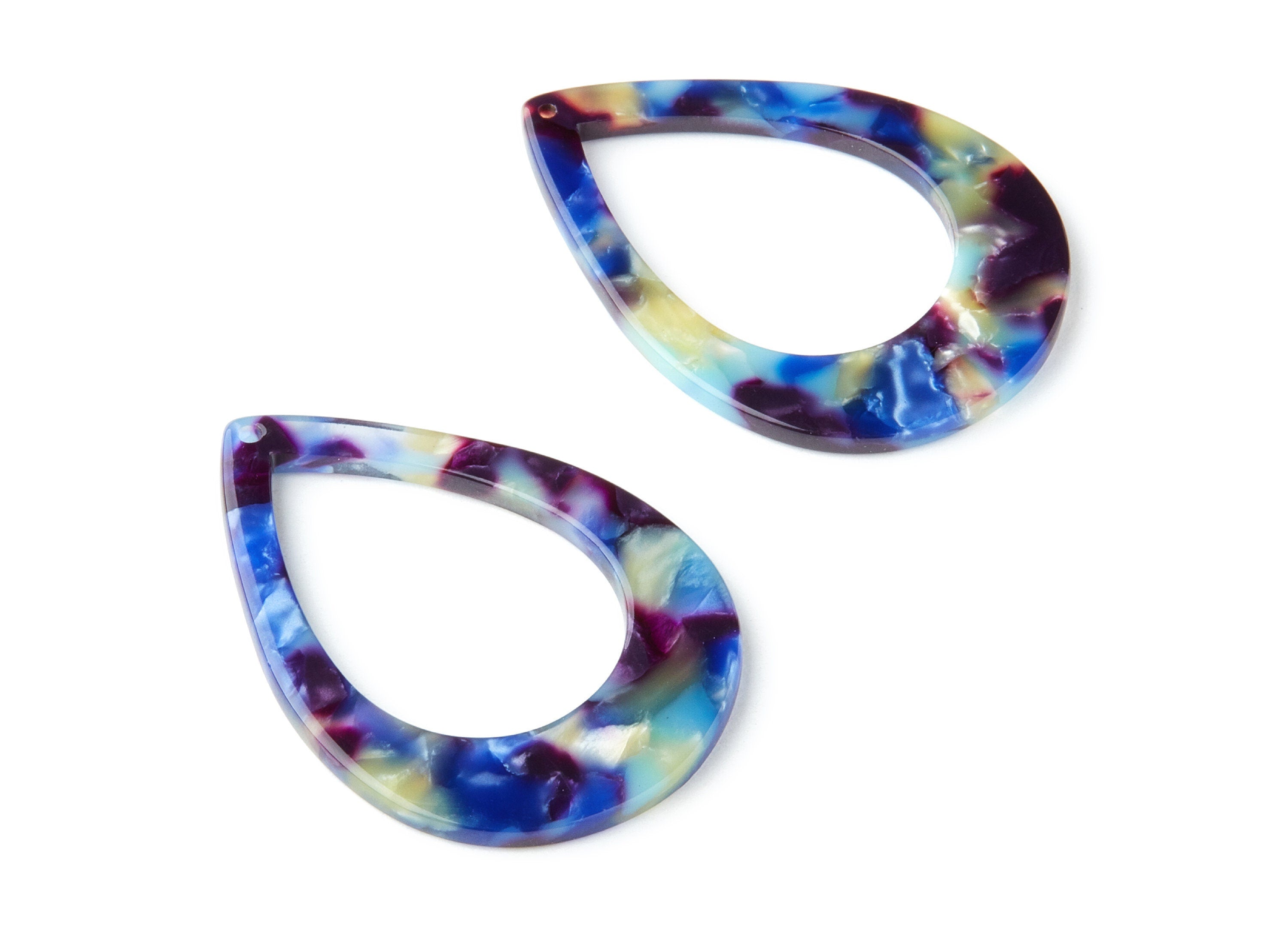 Acetate Drop Charms - Drop Earrings and Pendant - Earring Findings - Jewelry Supplies - Color Code: A23 - 45.9x32.7x2.67mm - AC1022P - DOMEDBAZAAR