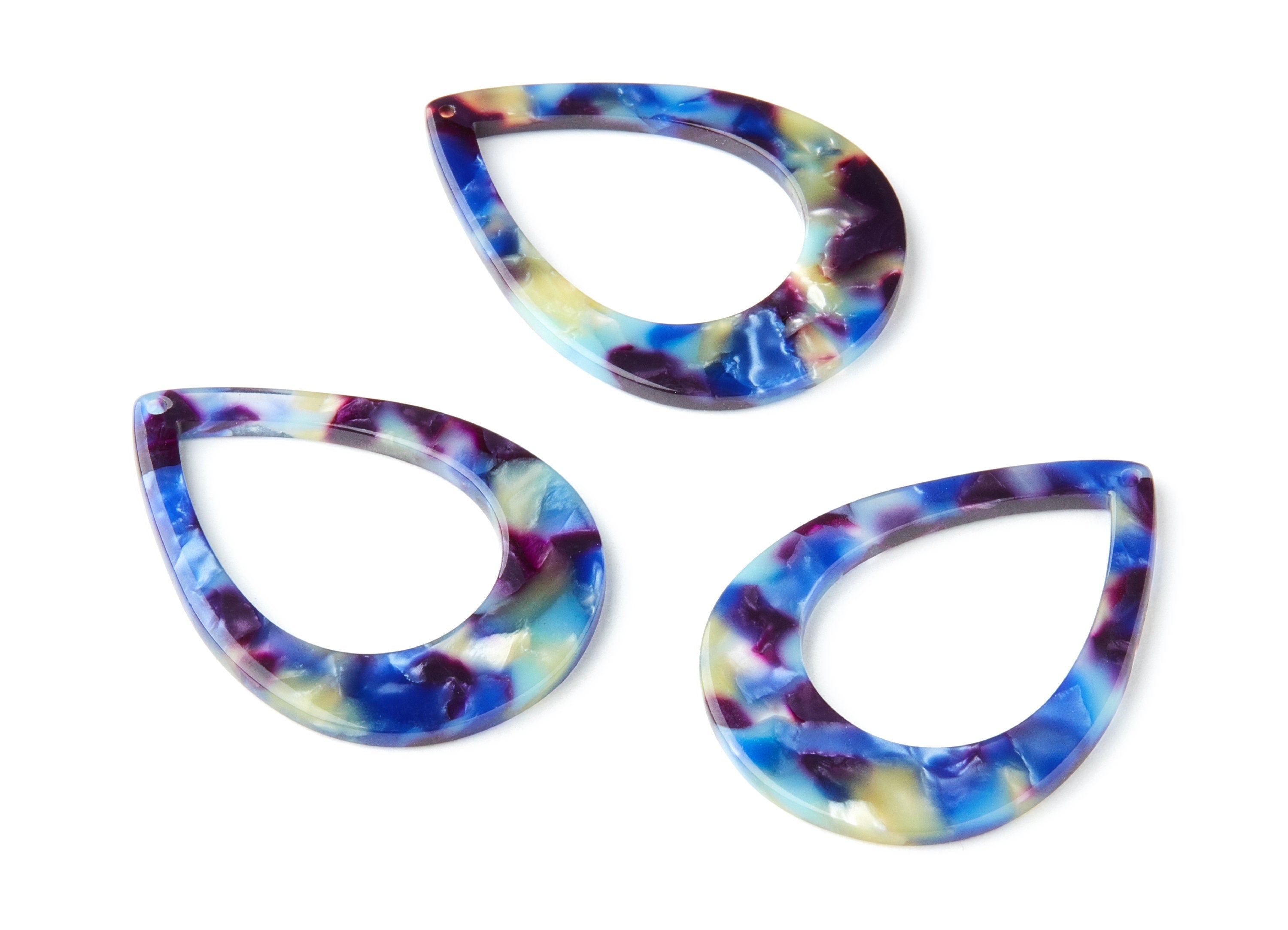 Acetate Drop Charms - Drop Earrings and Pendant - Earring Findings - Jewelry Supplies - Color Code: A23 - 45.9x32.7x2.67mm - AC1022P - DOMEDBAZAAR