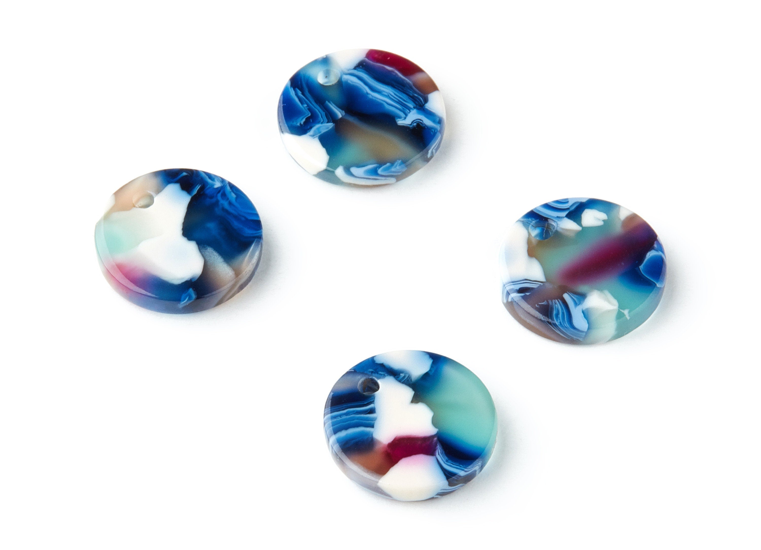 Acetate Round Acrylic Earring Charms - Acrylic Coin Pendant - Earring Findings - Jewelry Supplies - Color Code: A19 - 14.5x2.5mm - AC1287N - DOMEDBAZAAR