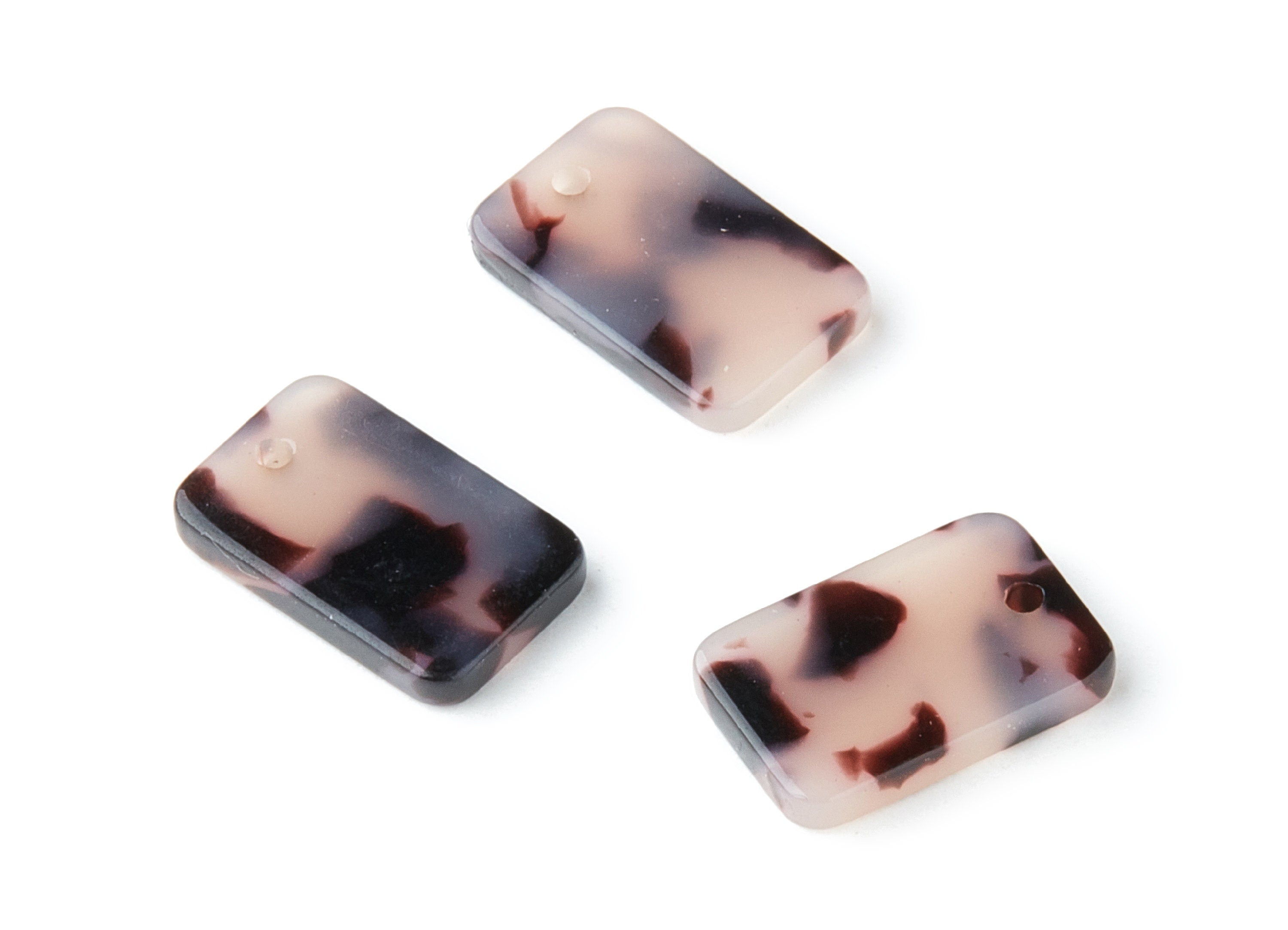 Acetate Acrylic Earring Charms - Blonde Tortoise Shell Earrings - Rectangle Pendant - Color Code: A06 - 16.9x10.9x2.7mm - AC1143H - DOMEDBAZAAR
