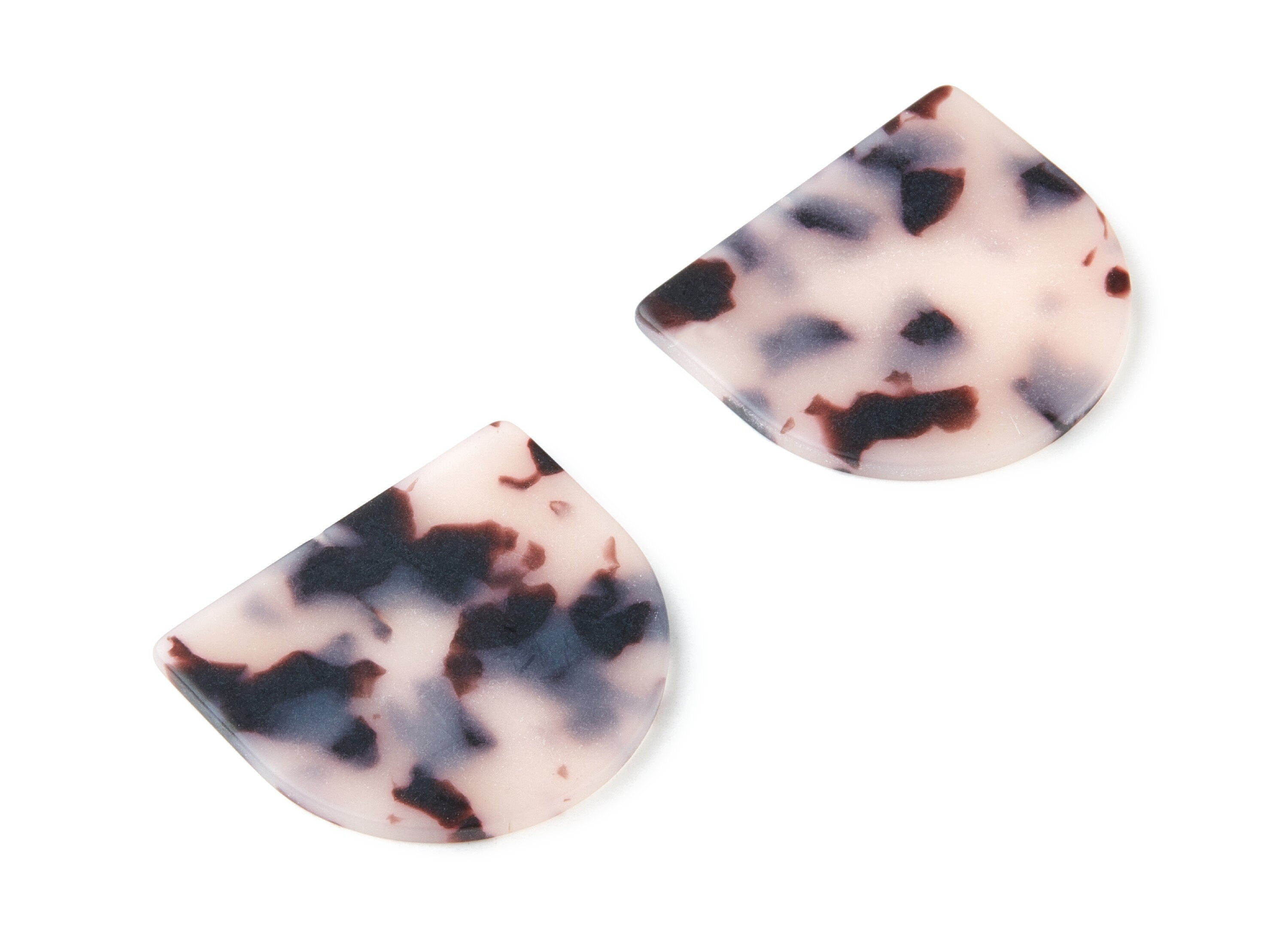 Acetate D Charms - Matte Blonde Tortoise Shell Earrings - D Earrings - Earring Findings - Color Code: A09 - 29.5x34.3x2.48mm - AC1381B - DOMEDBAZAAR