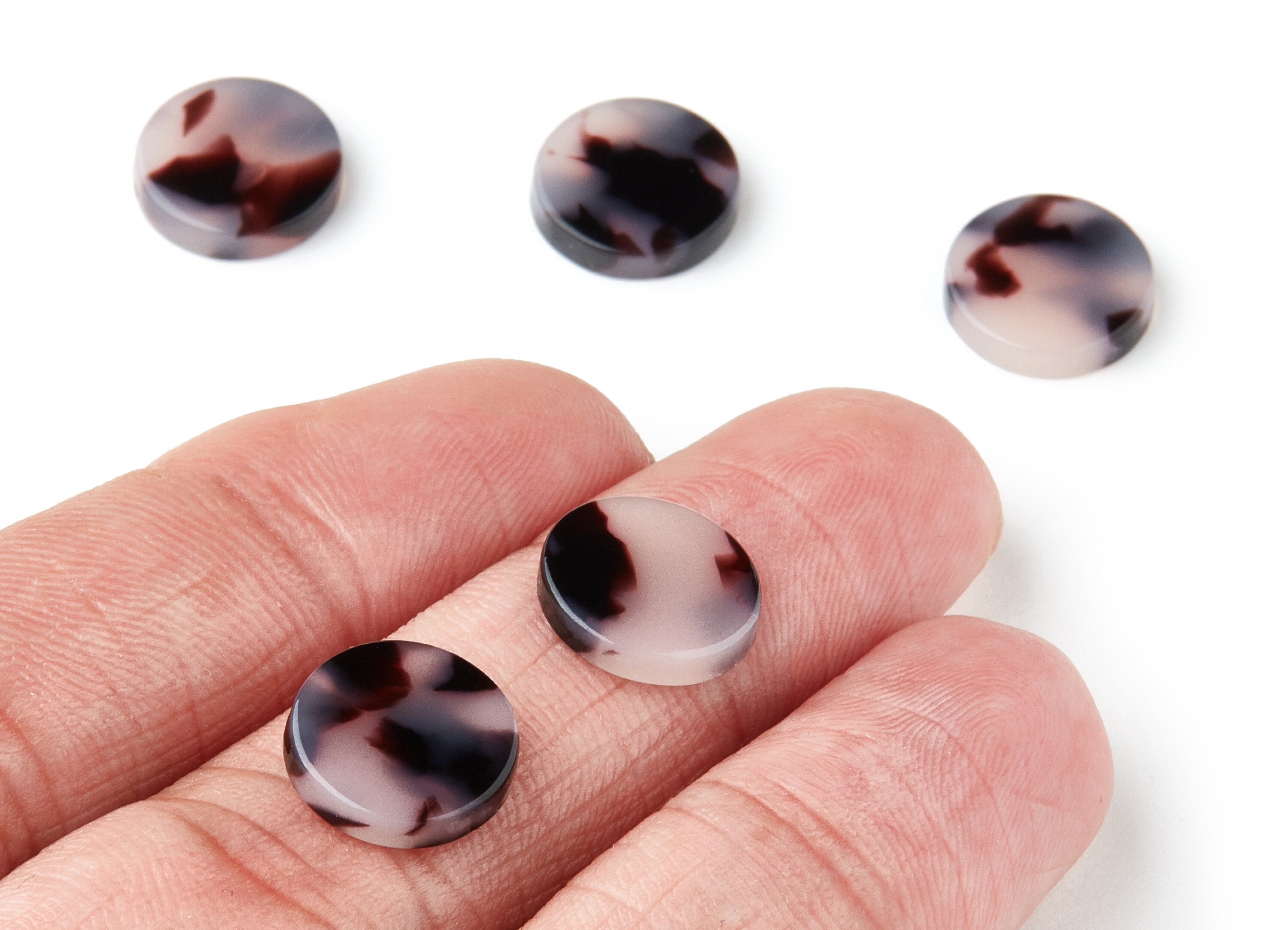 Acetate Acrylic Earring Charms - Blonde Acetate Tortoise Shell Pendants - Round Earrings - Color Code:A06 - 11.75x11.75x2.58mm - AC1419A - DOMEDBAZAAR
