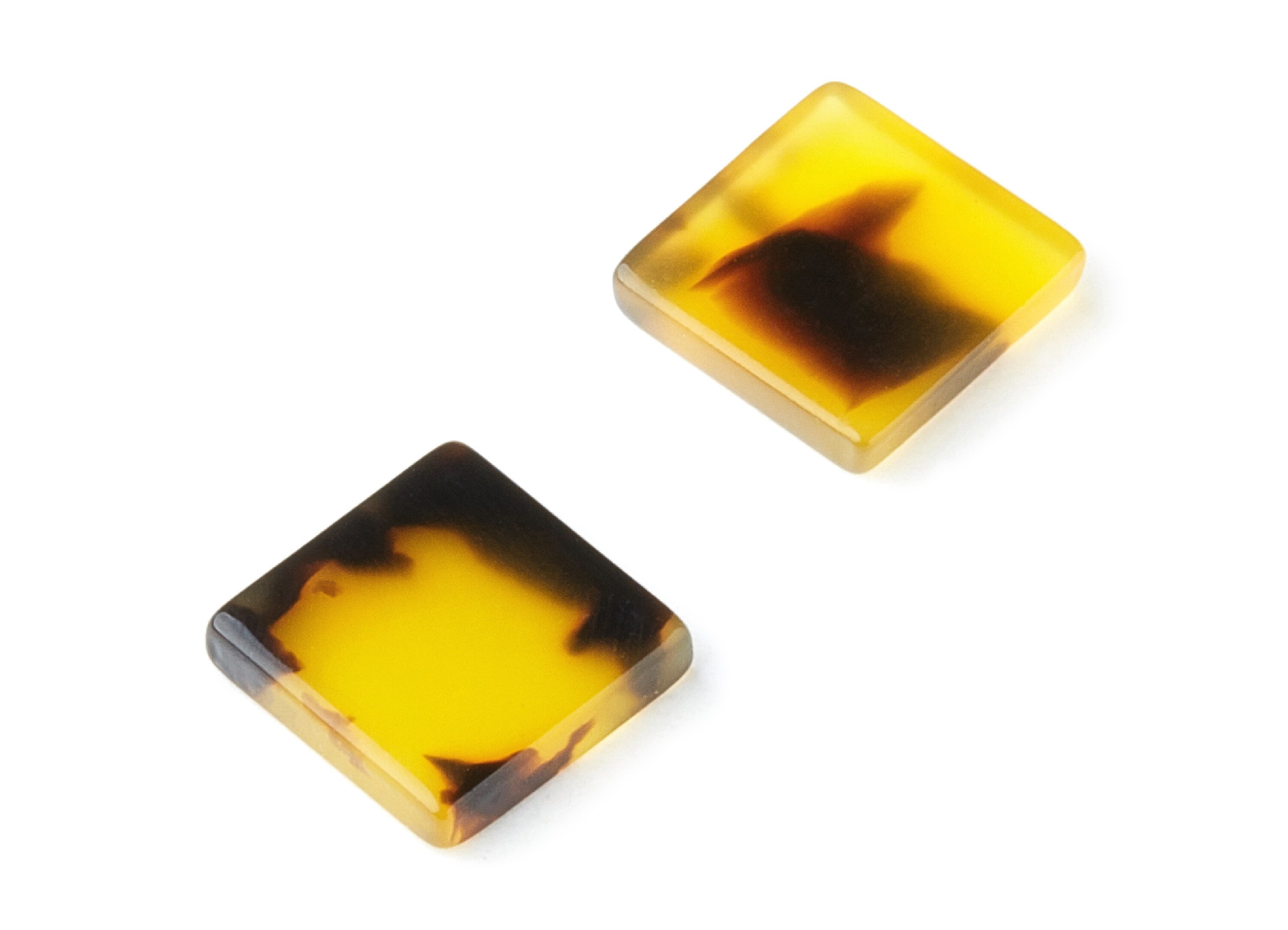 Acetate Acrylic Earring Charms - Acetate Tortoise Shell Pendants - Square Earrings - Color Code:A02 - 11.74x11.74x2.45mm - AC1420A - DOMEDBAZAAR
