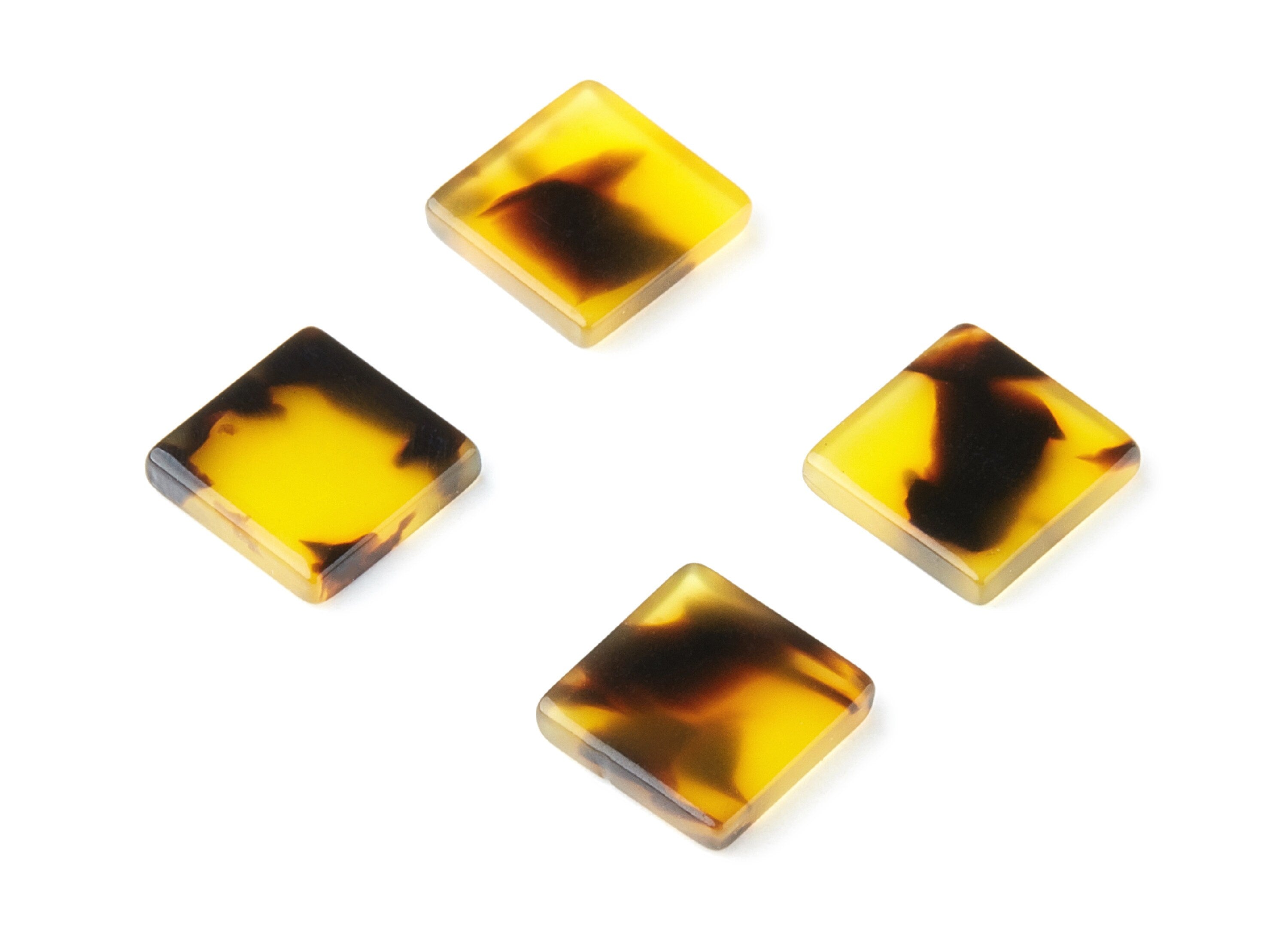 Acetate Acrylic Earring Charms - Acetate Tortoise Shell Pendants - Square Earrings - Color Code:A02 - 11.74x11.74x2.45mm - AC1420A - DOMEDBAZAAR