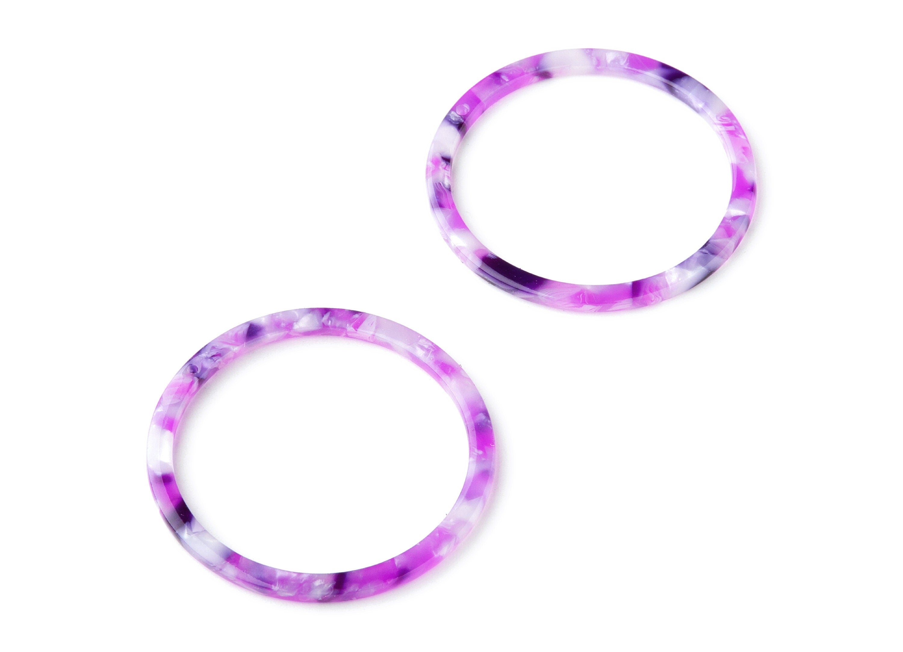Acetate Hoop Earring Charms - Circle Shaped Pendant - Earring Findings - Jewelry Supplies - Color Code: A224 - 44.3x44.3x2.7mm - AC1126J - DOMEDBAZAAR