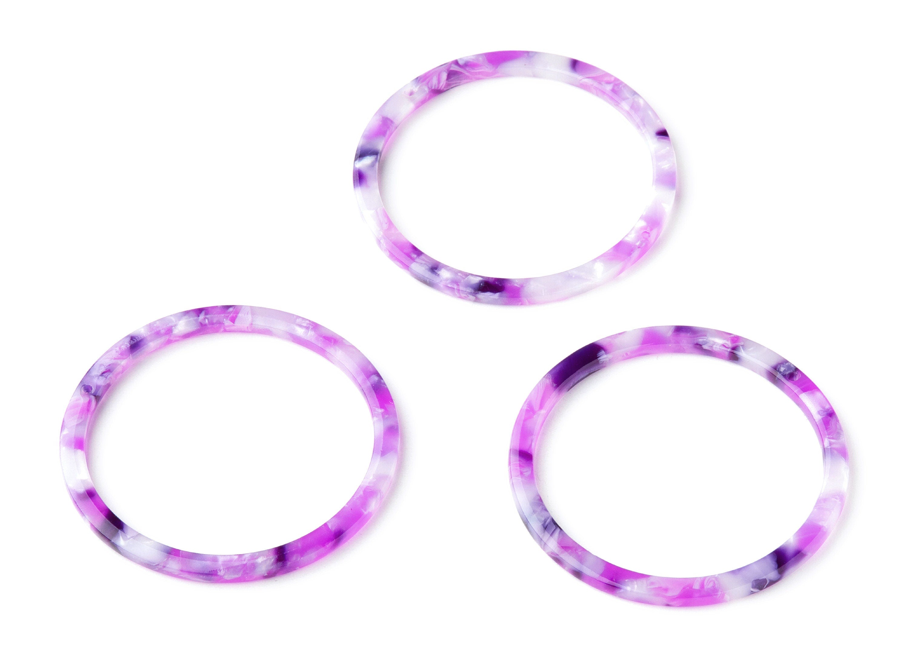 Acetate Hoop Earring Charms - Circle Shaped Pendant - Earring Findings - Jewelry Supplies - Color Code: A224 - 44.3x44.3x2.7mm - AC1126J - DOMEDBAZAAR