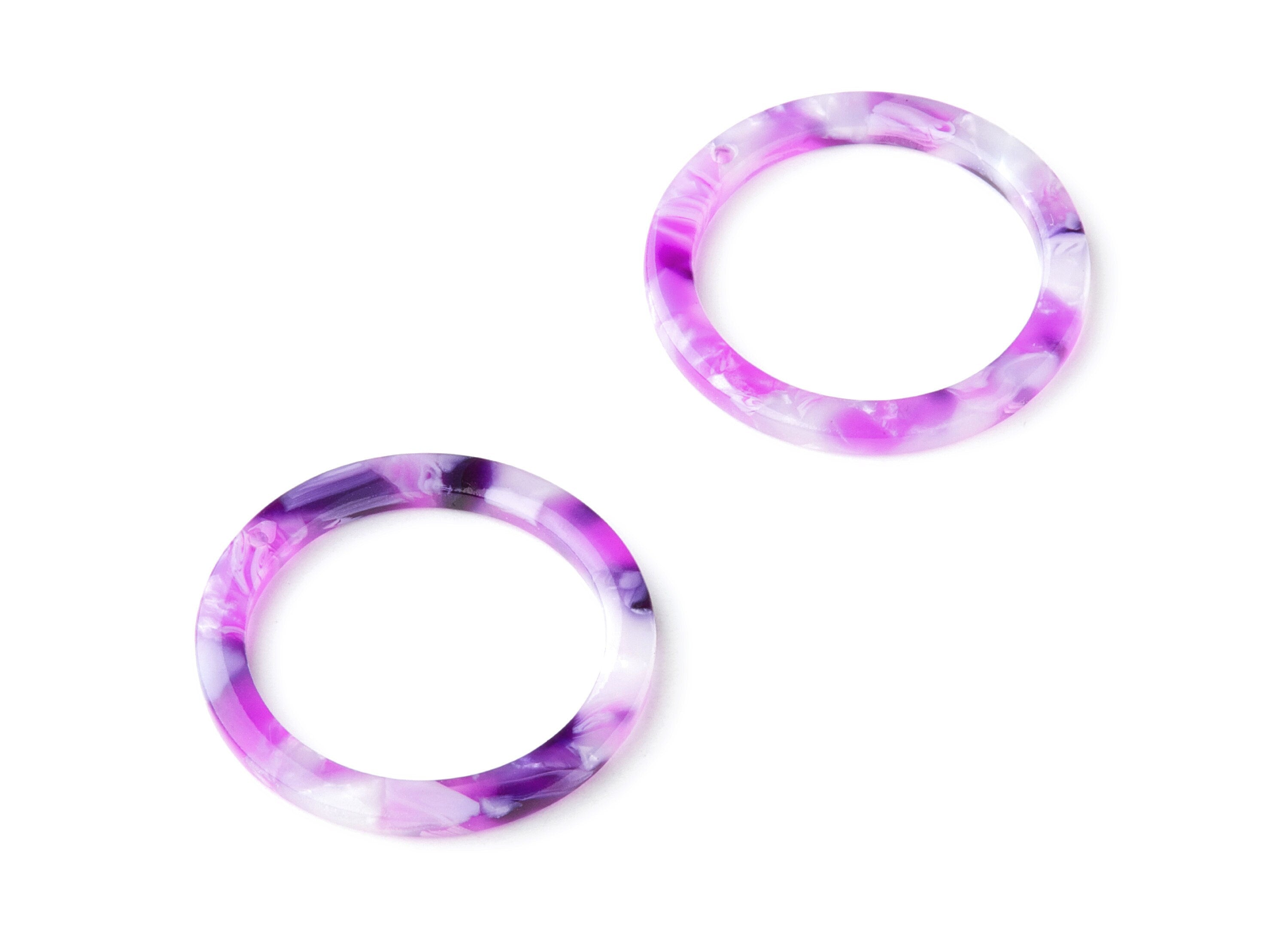 Acetate Circle Earring Charms - Circle Shaped Pendant - Earring Findings - Jewelry Supplies - Color Code: A224 - 29.8x29.8x2.52mm - AC1119J - DOMEDBAZAAR