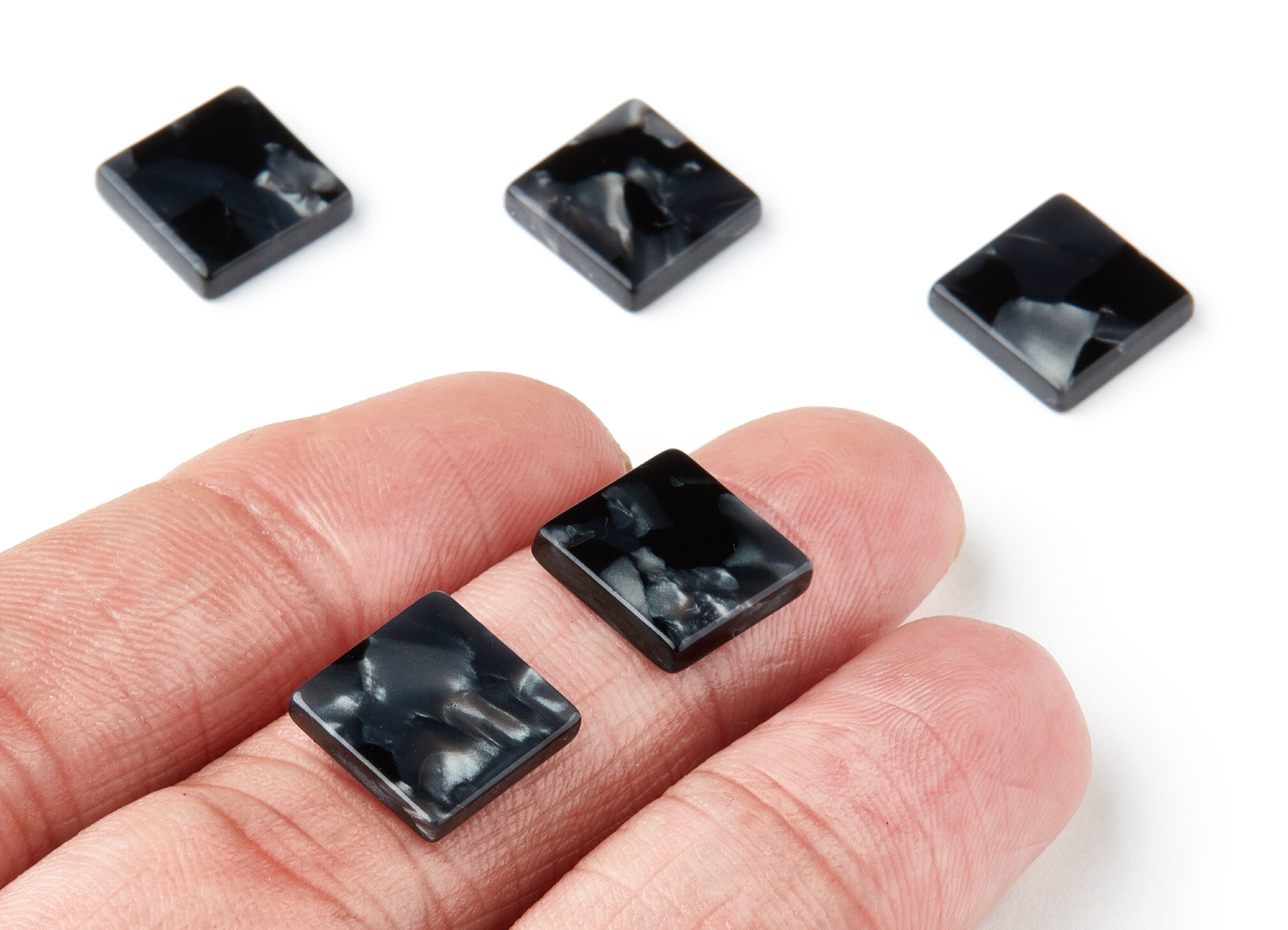 Acetate Square Earring Charm - Acrylic Square Pendant - Earring Findings - Jewelry Supplies - Color Code: A48 - 11.74x11.74x2.45mm - AC1420B - DOMEDBAZAAR