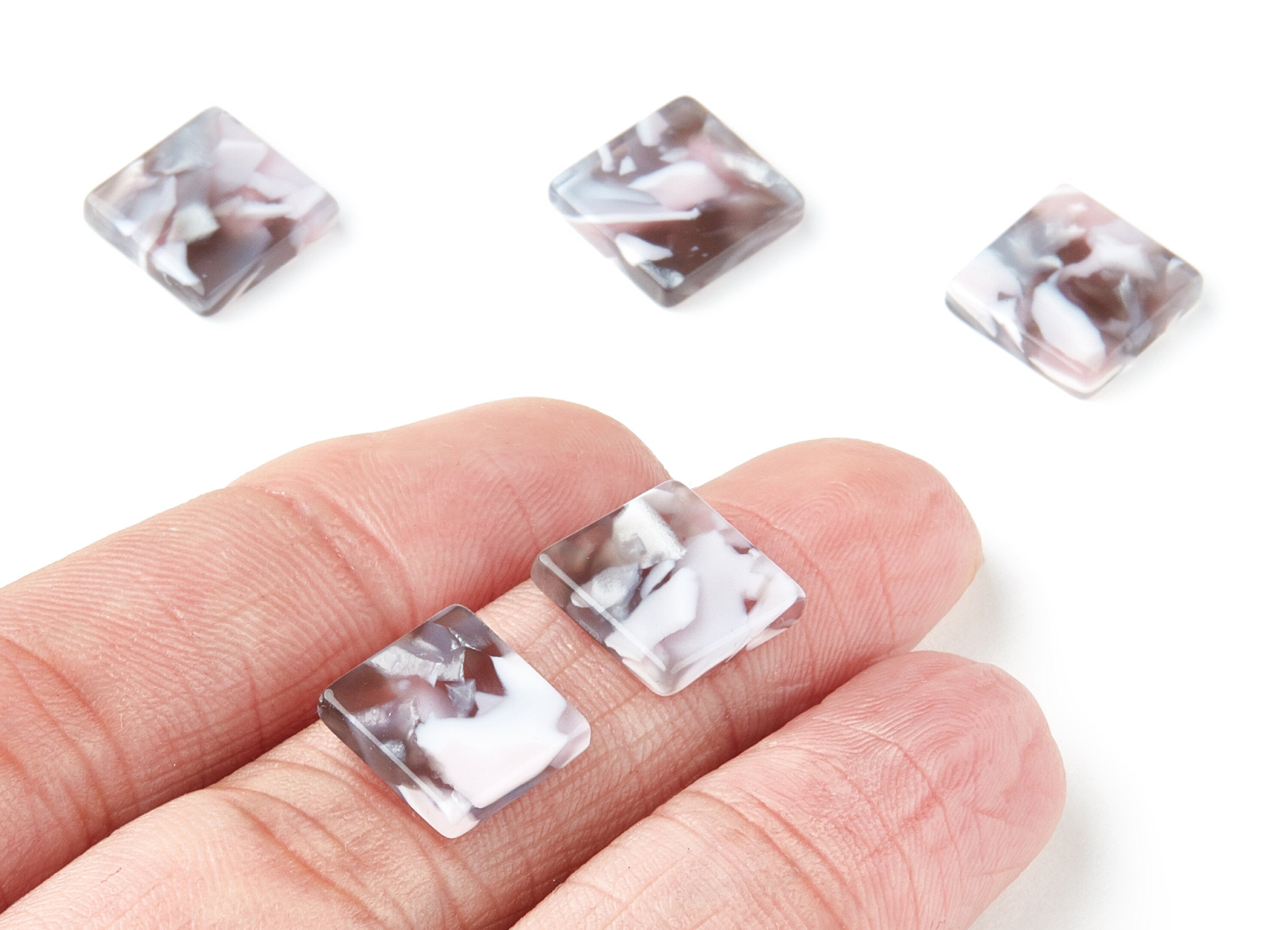 Acetate Square Earring Charms - Acrylic Square Pendant - Earring Findings - Jewelry Supplies - Color Code: A157 - 11.7x11.7x2.45mm - AC1420D - DOMEDBAZAAR