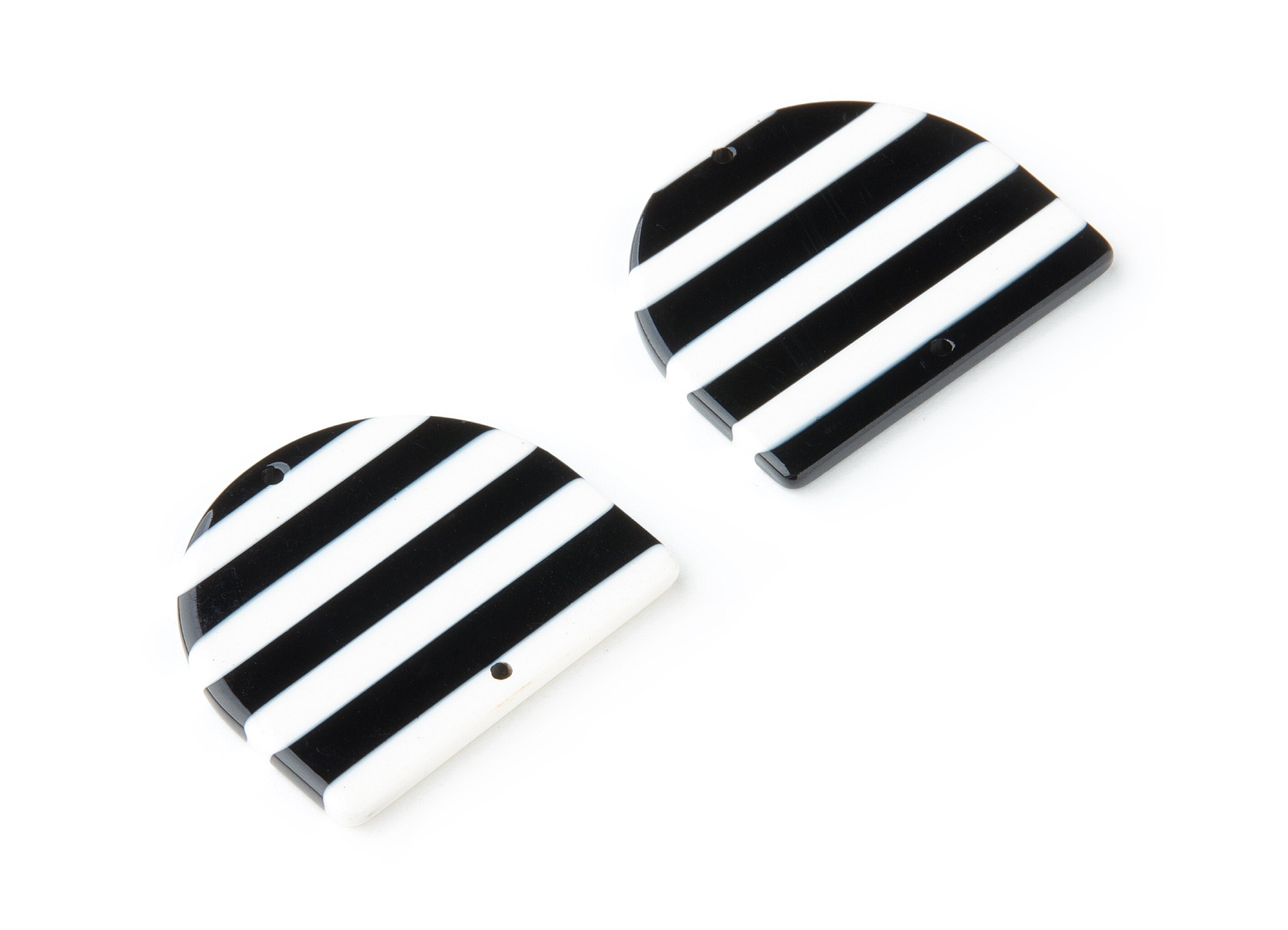 Acetate Acrylic Charms Two Hole - D Shaped Pendant- Acetate Tortoise Shell Charm - Color Code: A64 - 33.43x29.25x2.84mm - AC1634A-A64 - DOMEDBAZAAR