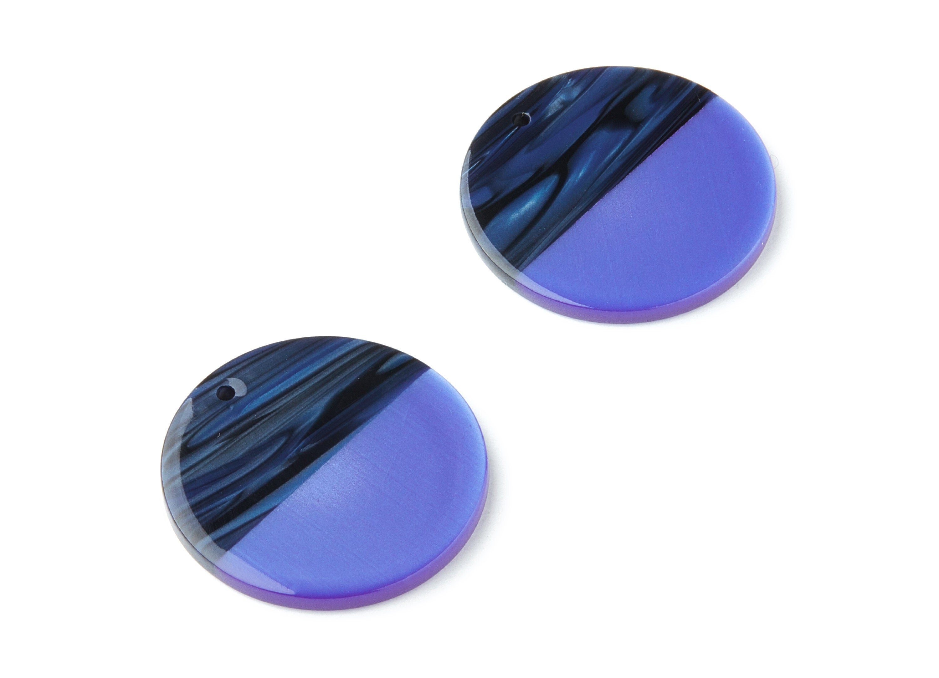 Acetate Acrylic Earring Charms - Tortoise Shell Earrings - Coin Shaped Pendant - 1 Hole - Earring Findings - 30x30x2.7mm - AC1421E - DOMEDBAZAAR