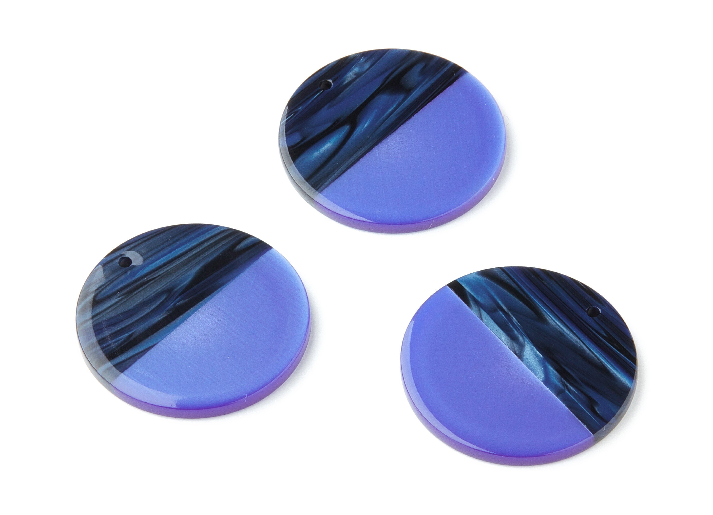 Acetate Acrylic Earring Charms - Tortoise Shell Earrings - Coin Shaped Pendant - 1 Hole - Earring Findings - 30x30x2.7mm - AC1421E - DOMEDBAZAAR