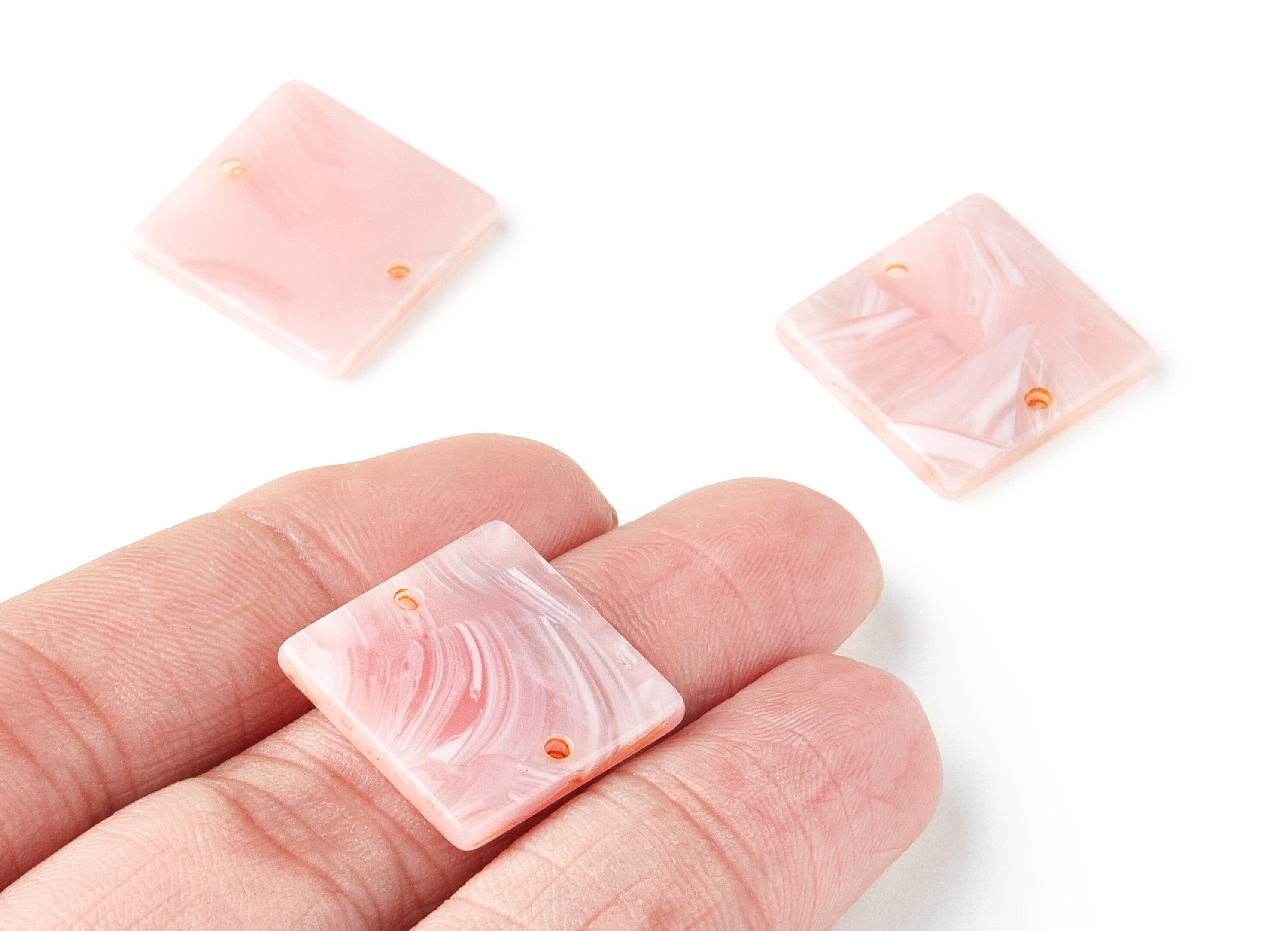 Acetate Square Earring Charm - Acrylic Square Pendant - Earring Findings - Jewelry Supplies - Color Code: A26 - 19.74x19.77x2.69mm - AC1415C - DOMEDBAZAAR