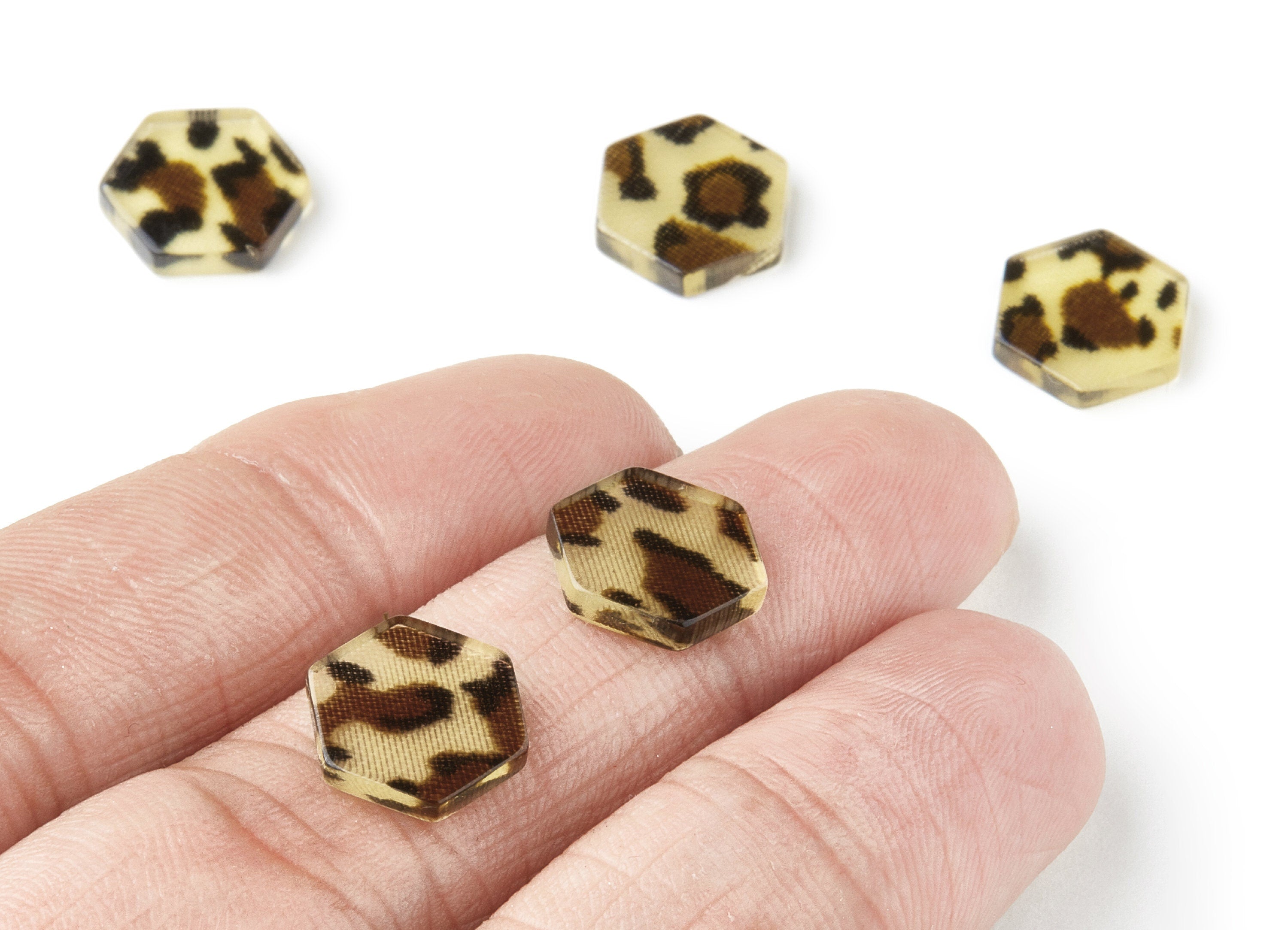 Acetate Hexagon Earring Charms - Acrylic Hexagon Pendants - Earring Findings - Jewelry Supplies - Color Code: A128 - 12.3x11x2.5mm - AC1418E - DOMEDBAZAAR