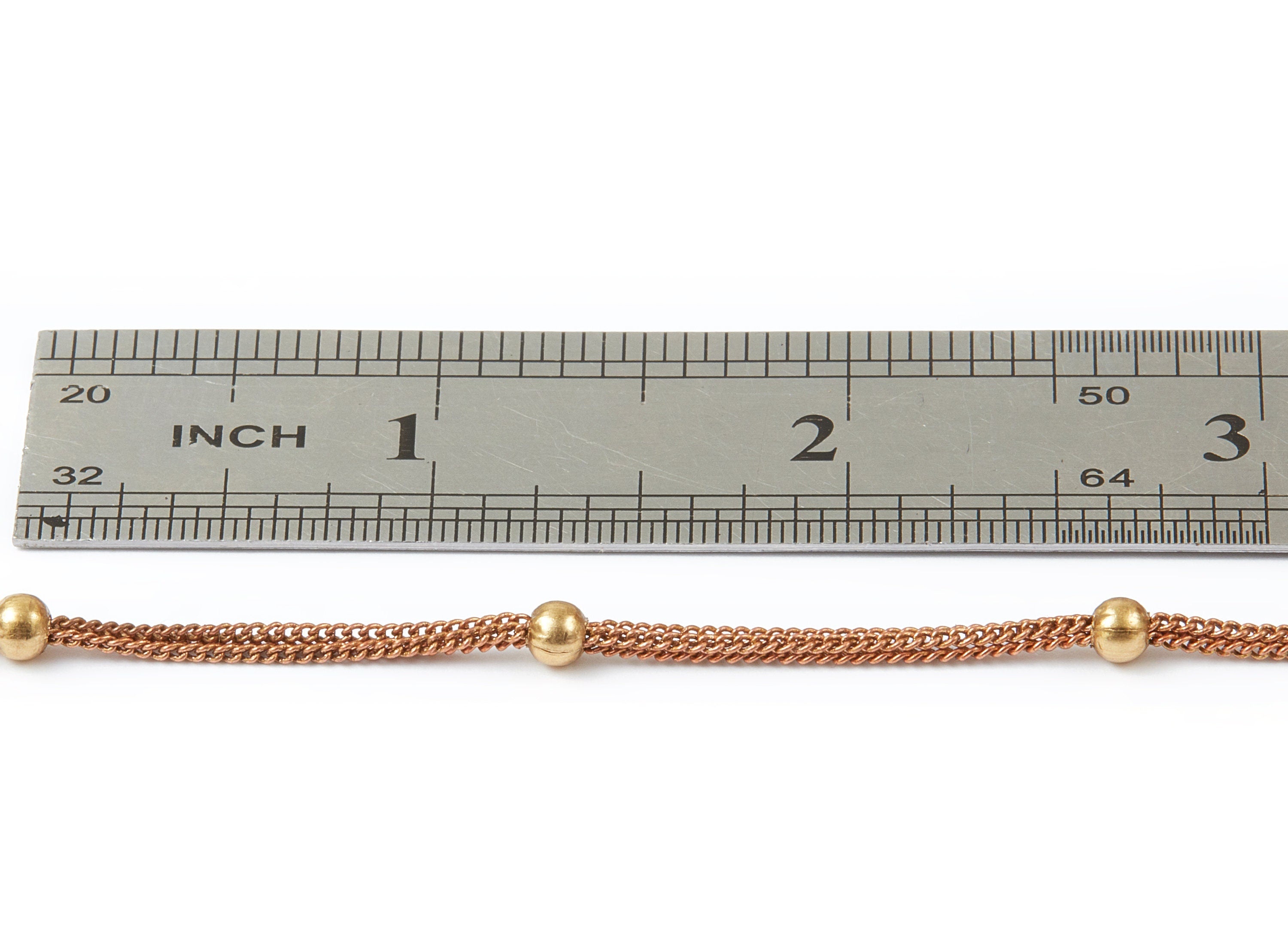 Ball Satellite Triple Curb Chain - Iron Chain- Soldered - 0.08&quot; x 0.05&quot; x 0.16&quot; - for Necklace Jewellery Making - CC1110 - DOMEDBAZAAR
