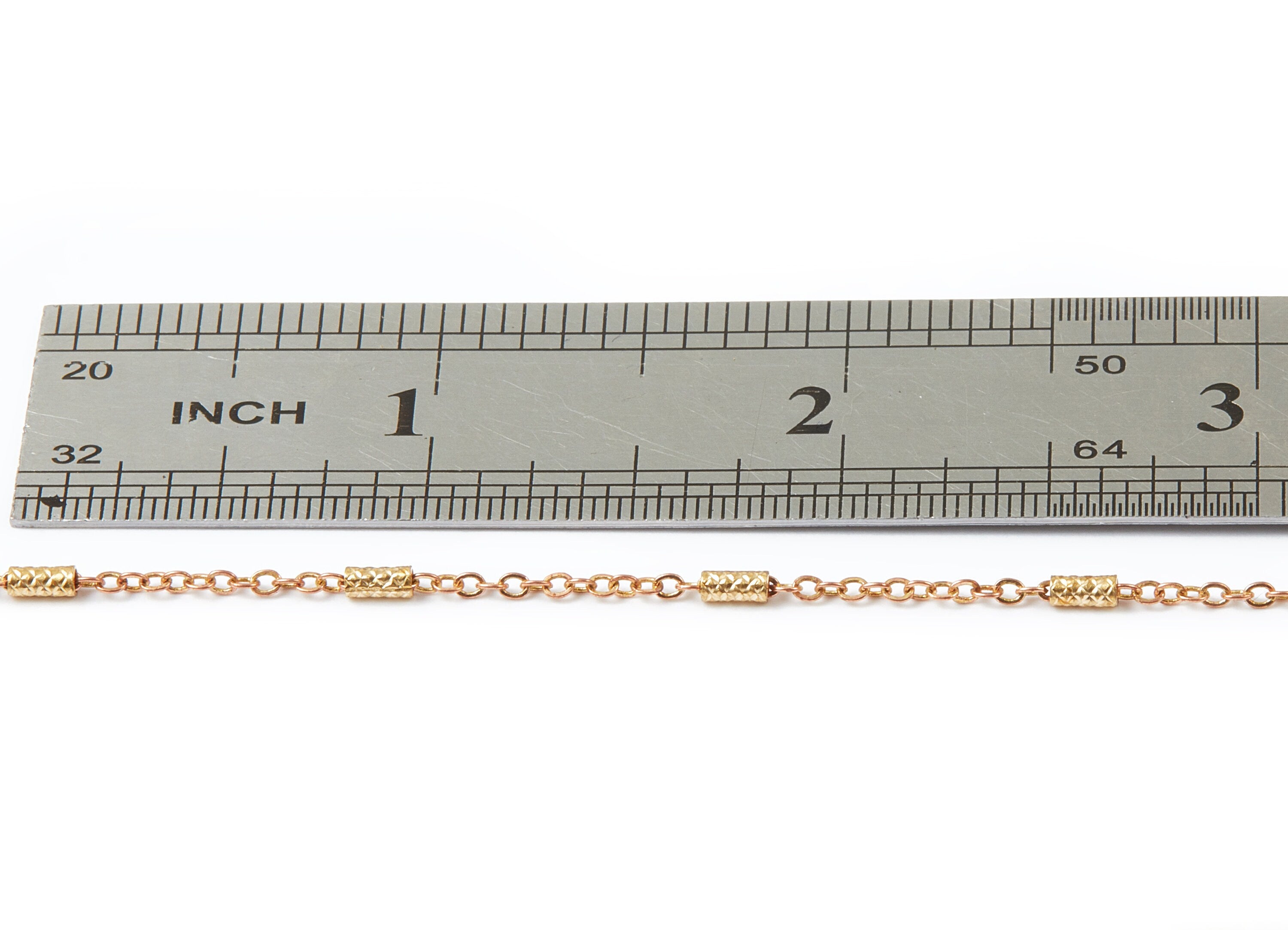 Bar Satellite Round Link Cable Chain - Iron Chain- Soldered - 0.08&quot; x 0.06&quot; x 0.08&quot; - for Necklace Making - CC1112 - DOMEDBAZAAR