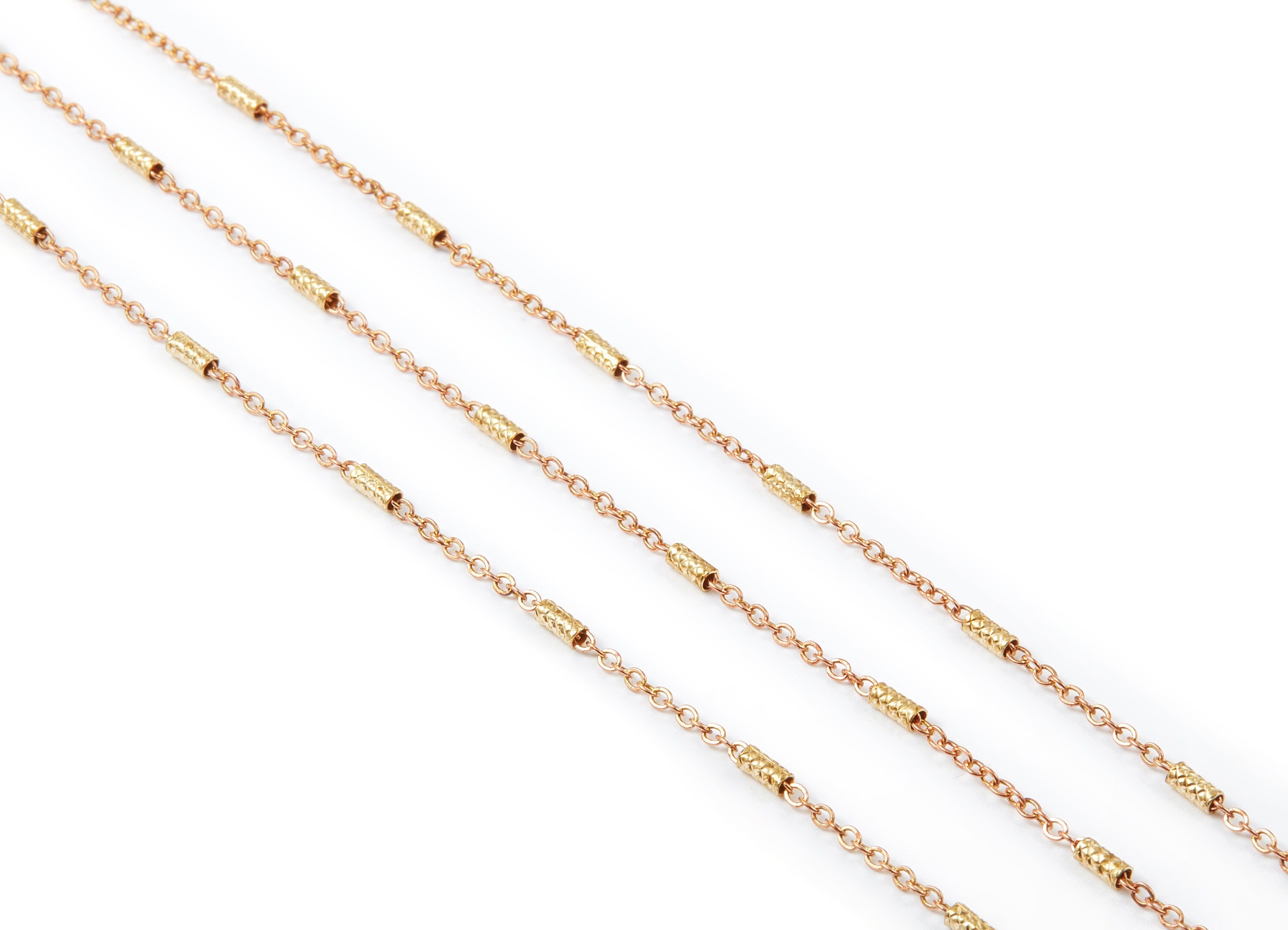 Bar Satellite Round Link Cable Chain - Iron Chain- Soldered - 0.08&quot; x 0.06&quot; x 0.08&quot; - for Necklace Making - CC1112 - DOMEDBAZAAR
