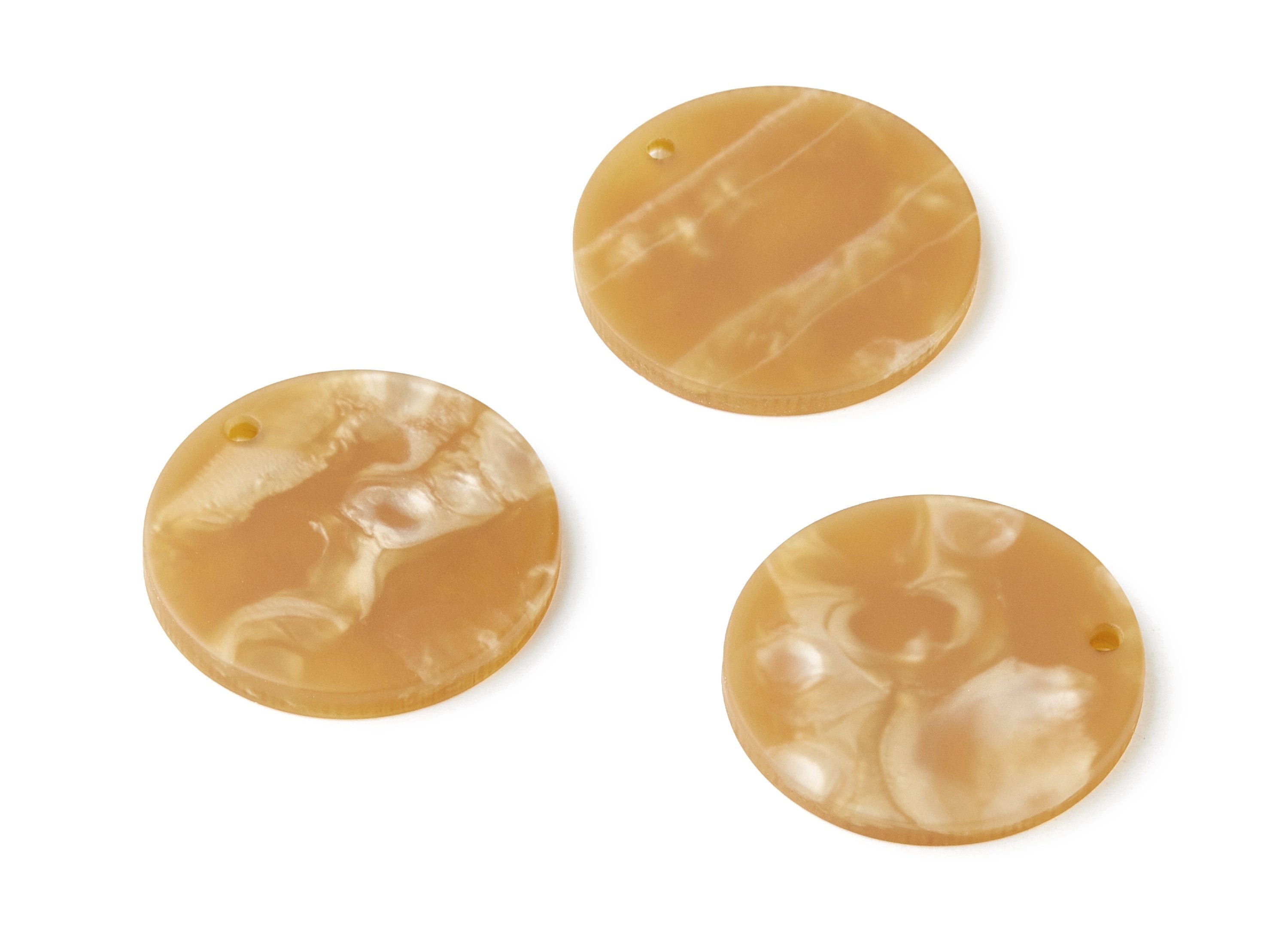 Acrylic Earring Charms - Matte Tortoise Shell Earrings - Coin Shaped Pendant - Color Code: A227 - 29.65x29.65x3.25mm - AC1266F - DOMEDBAZAAR