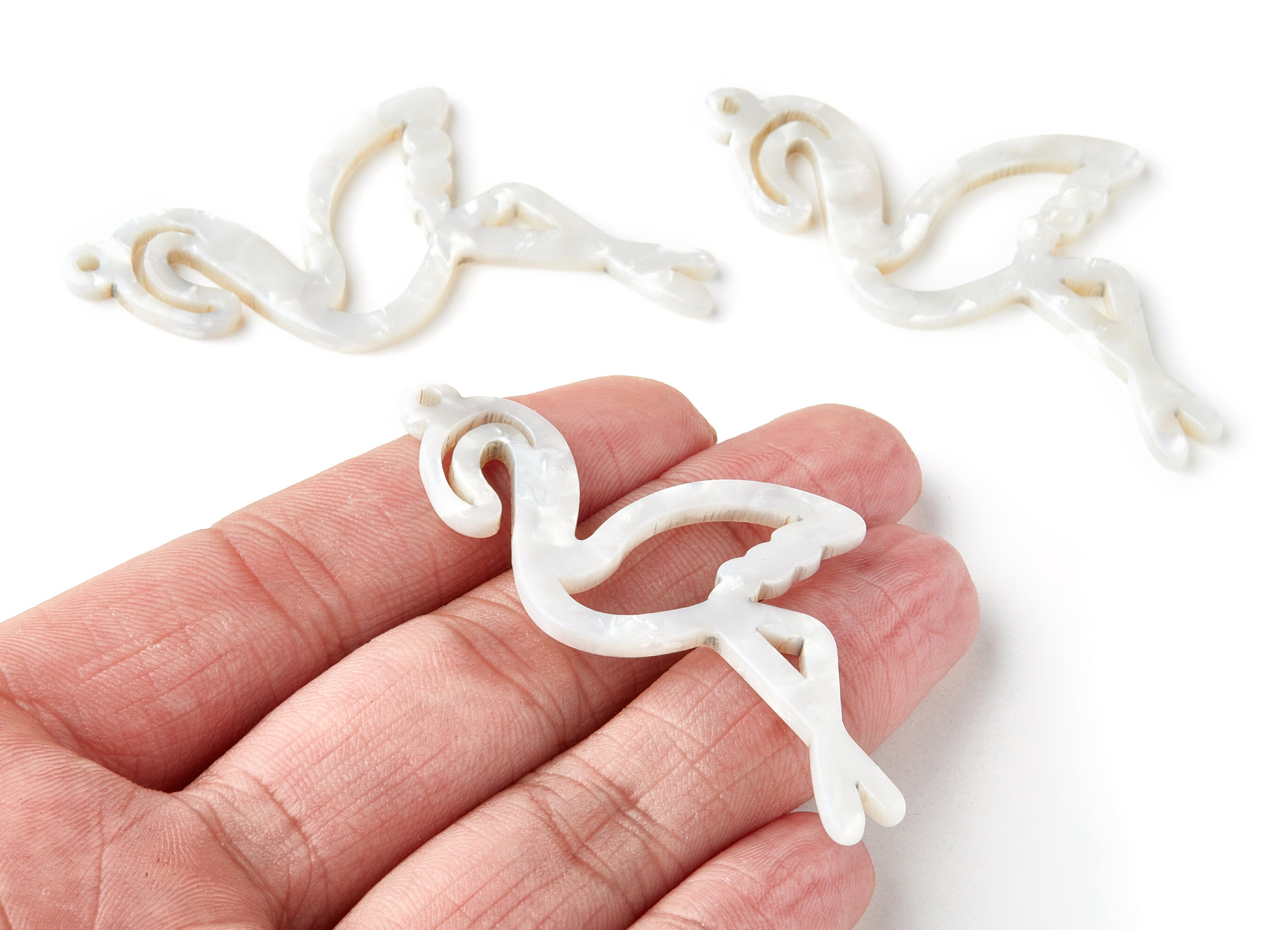 Acetate Flamingo Earring Charms - Flamingo Pendant - Earring Findings - Jewelry Supplies- Color Code: A12 - 64.1x34.16x2.66mm - AC1337B - DOMEDBAZAAR