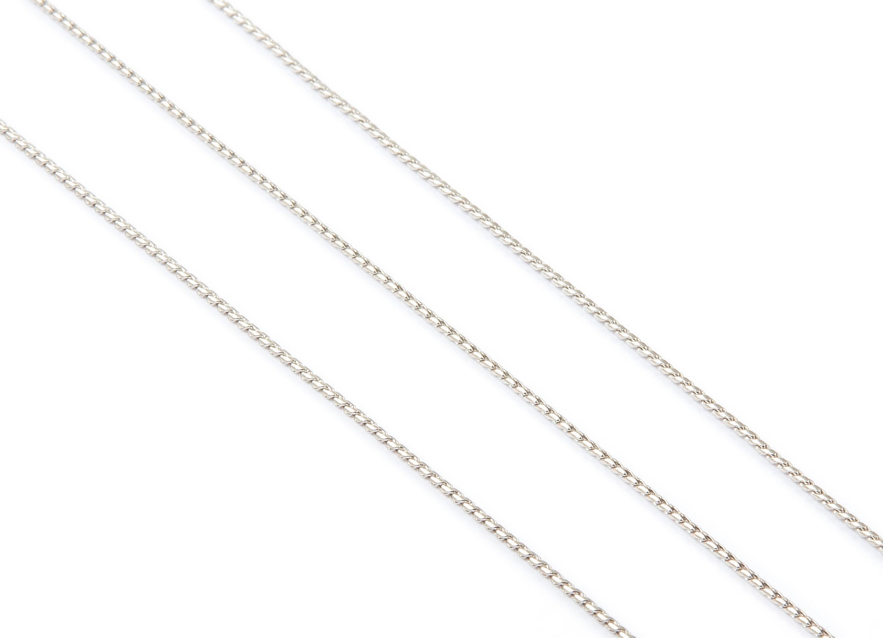Rope Chain -Iron Chain - Silver Tone Plated Chain - 0.03&quot; - for Necklace,  Jewellery Making - CC1121S - DOMEDBAZAAR