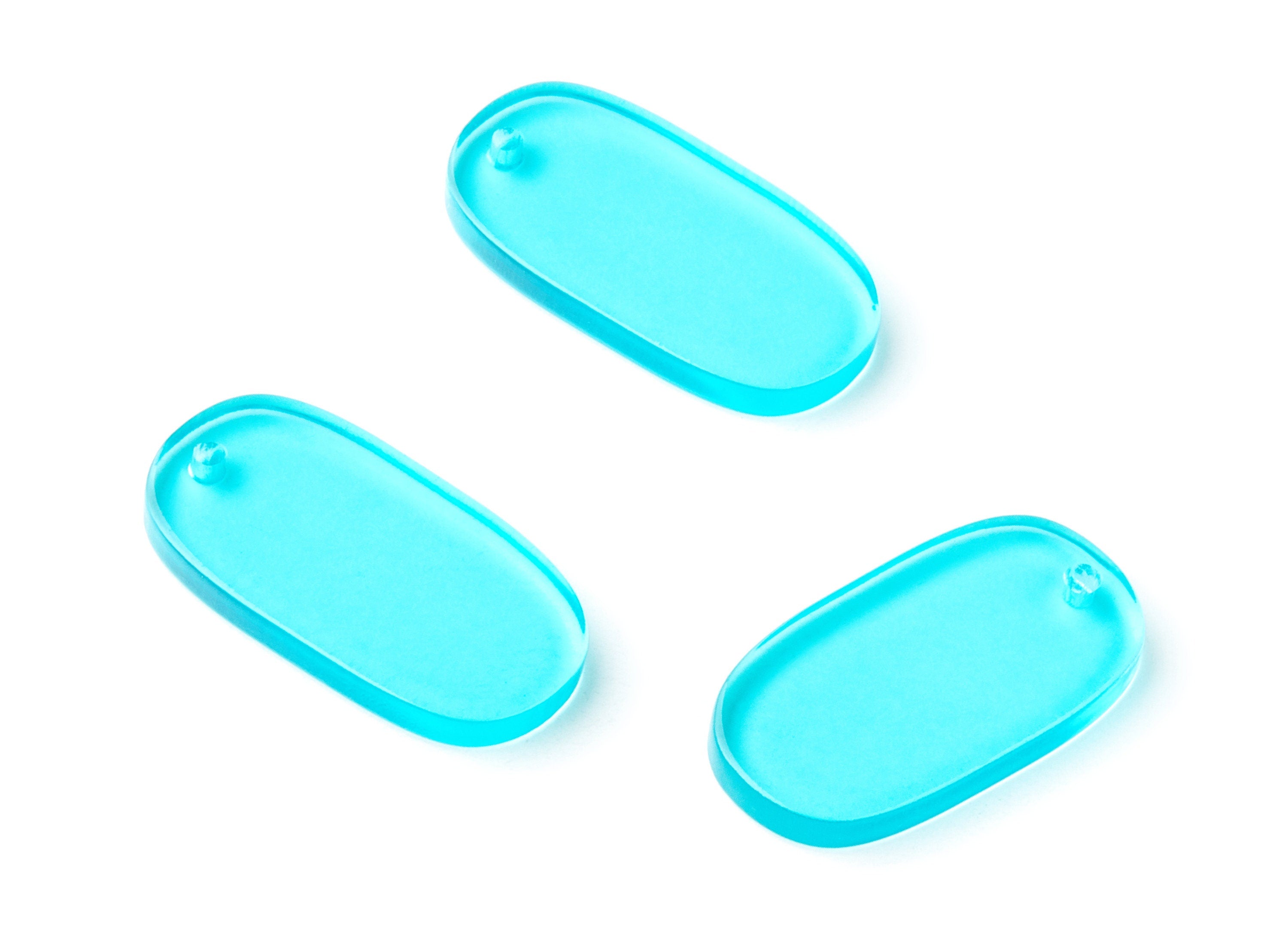 Acrylic Oval Earring Charms - Oval Shaped Pendant - Earring Findings - Jewelry Supplies - Color Code:A68 - 26.7x14x2.6mm - AC1156AJ - DOMEDBAZAAR