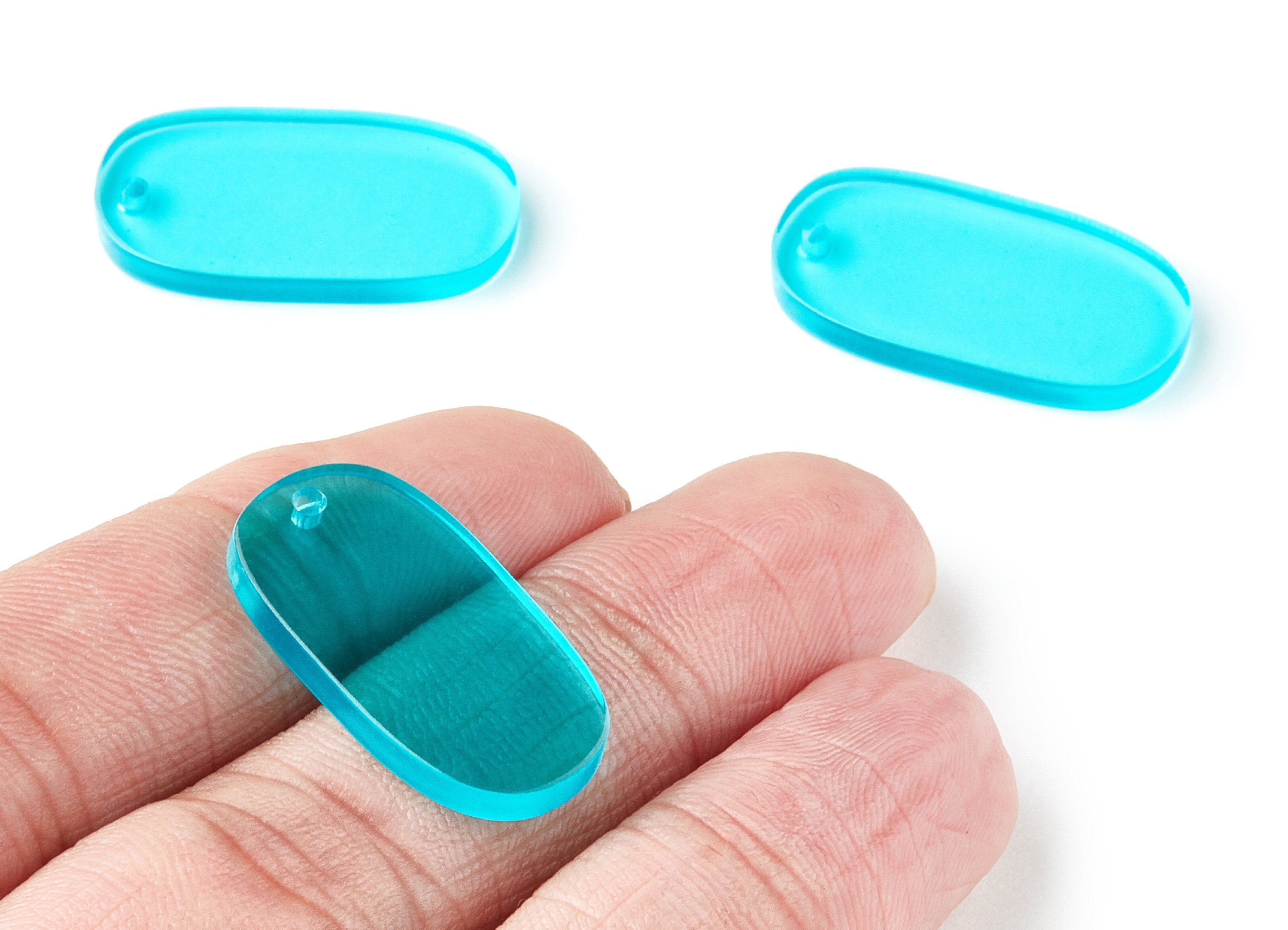 Acrylic Oval Earring Charms - Oval Shaped Pendant - Earring Findings - Jewelry Supplies - Color Code:A68 - 26.7x14x2.6mm - AC1156AJ - DOMEDBAZAAR