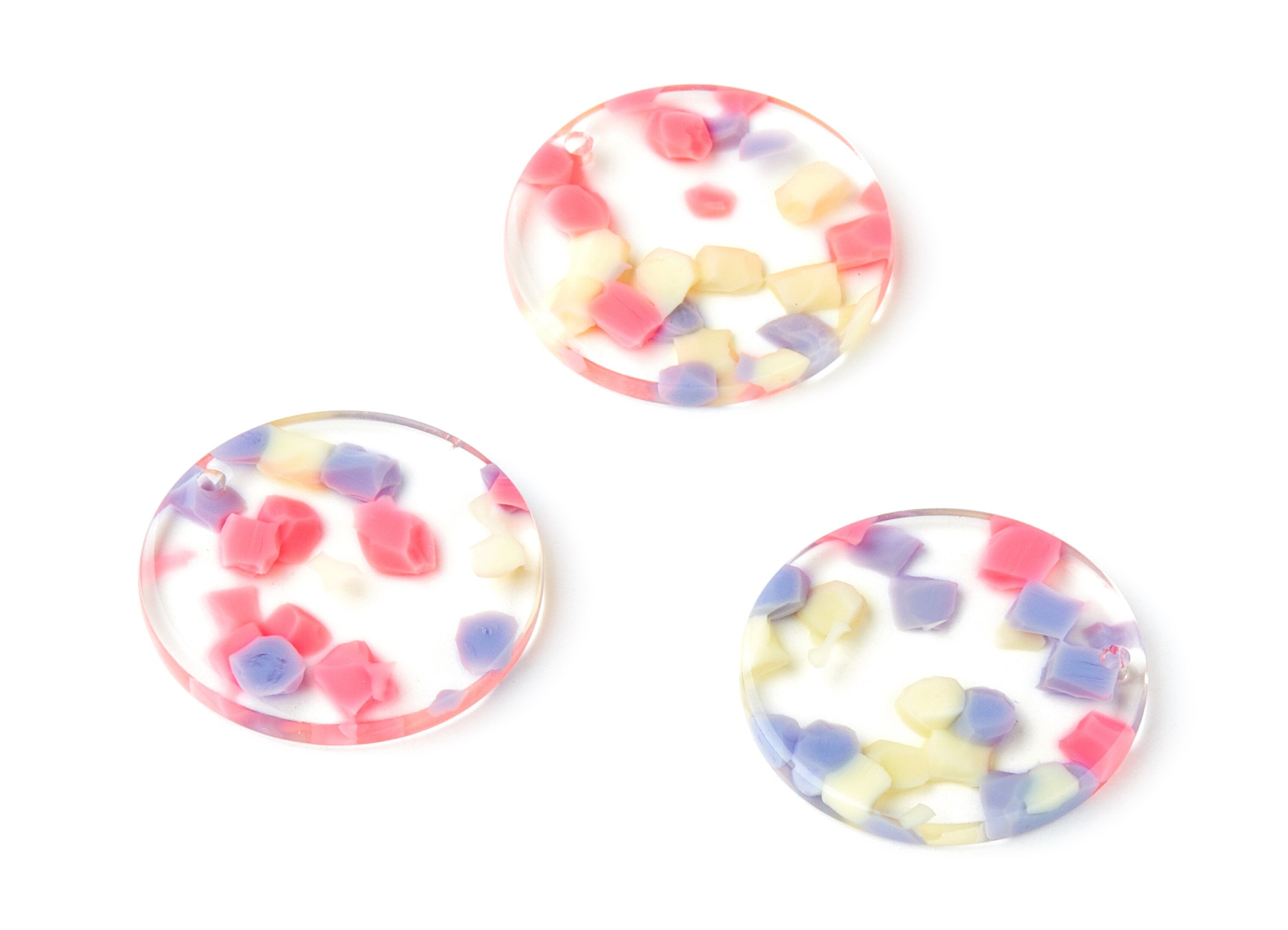 Acetate  Round Earring Charms - Acrylic Circle Pendant - Earring Findings - Jewelry Supplies - Color Code: A168 - 25x25x2.85mm - AC1255A - DOMEDBAZAAR