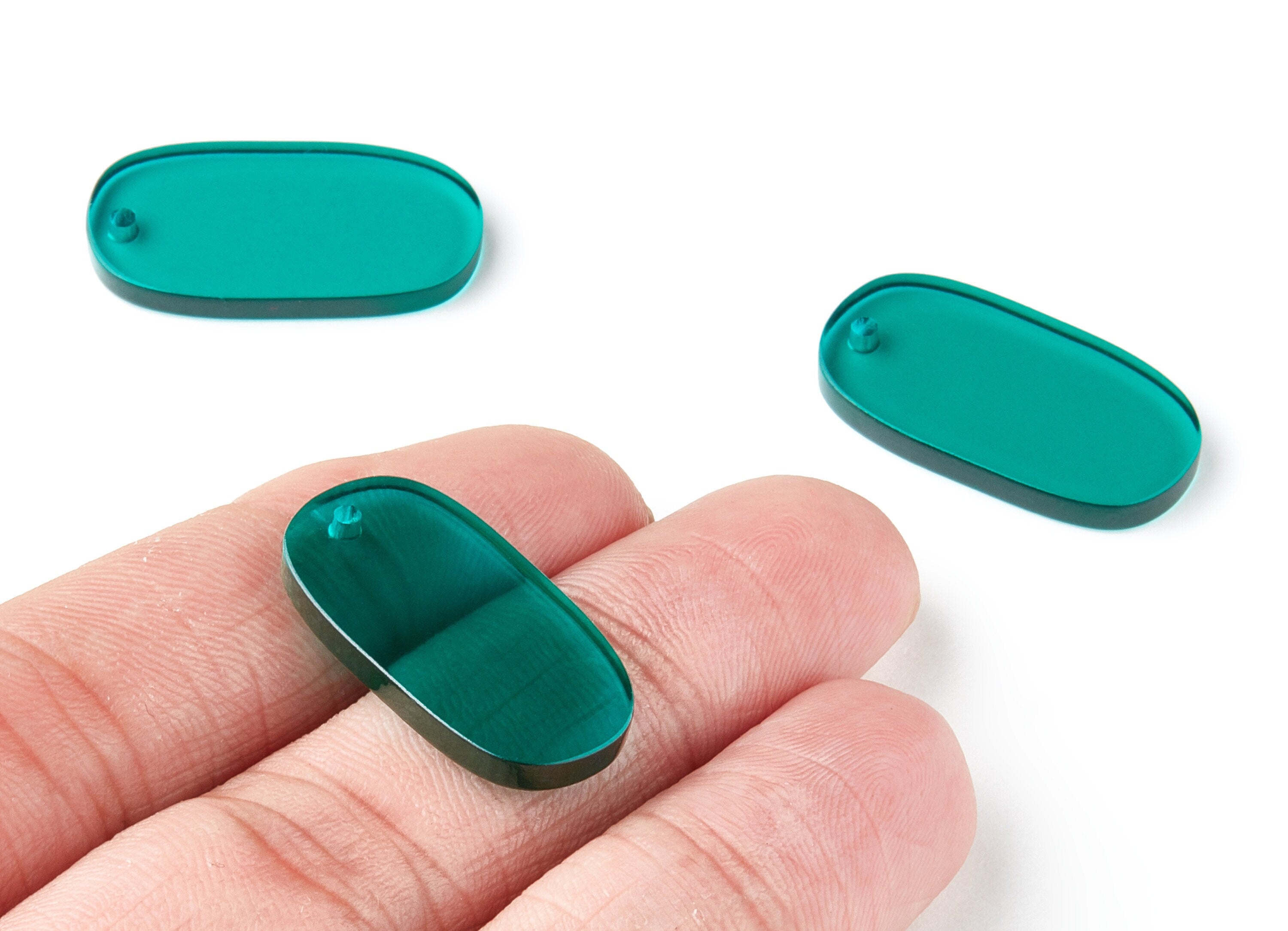 Acrylic Oval Earring Charms - Oval Shaped Pendant - Earring Findings - Jewelry Supplies - Color Code:A62 - 26.7x14x2.6mm - AC1156AC - DOMEDBAZAAR