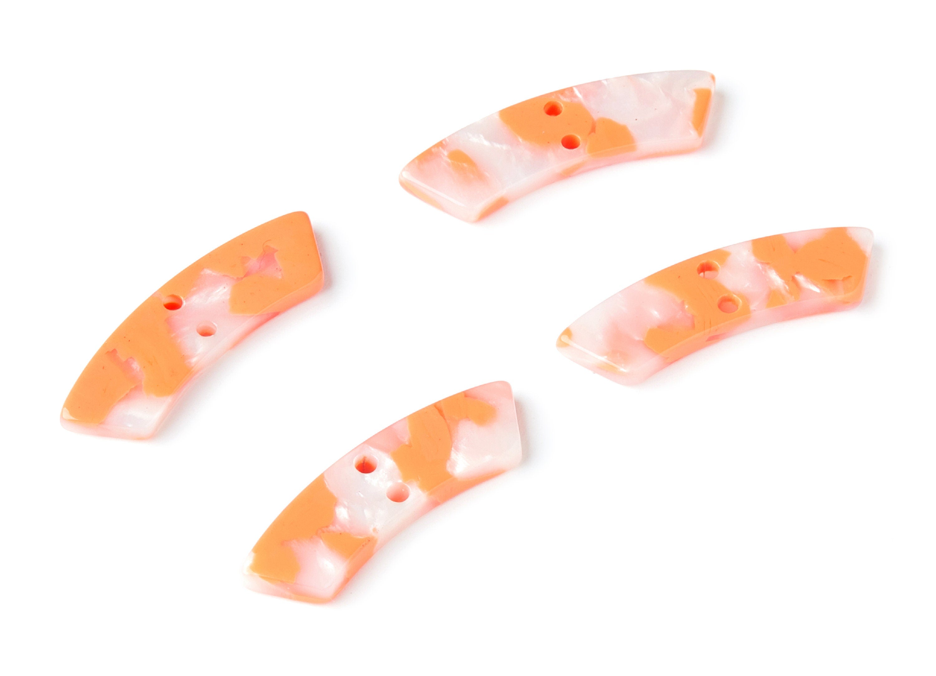 Acetate Irregular Earring Charms - Irregular Pendant With 2 Holes - Jewelry Supplies - Color Code: A39 - 31.1x9.79x2.66mm - AC1371B - DOMEDBAZAAR