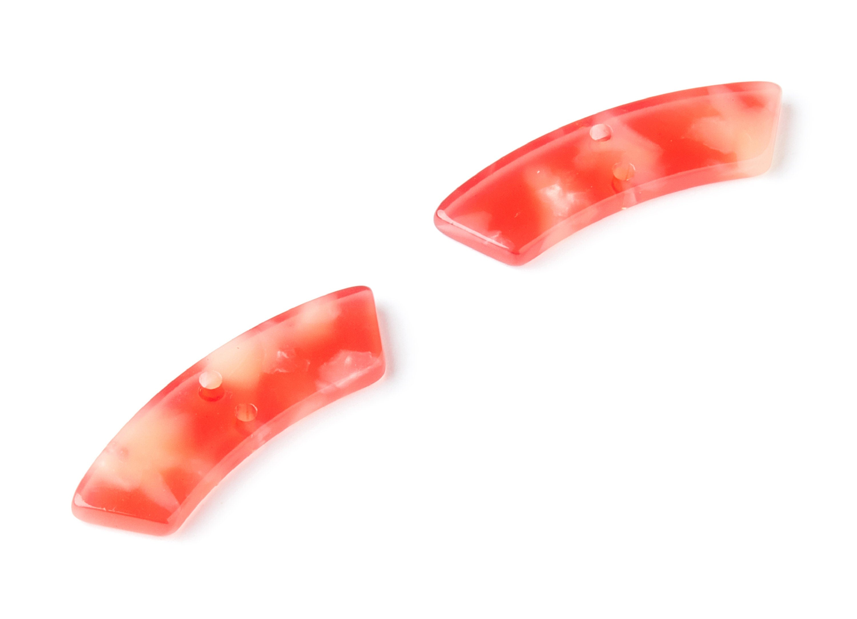 Acetate Irregular Earring Charms - Irregular Shaped With 2 Holes - Jewelry Supplies - Color Code: A34 - 31.1x9.79x2.66mm - AC1371D - DOMEDBAZAAR