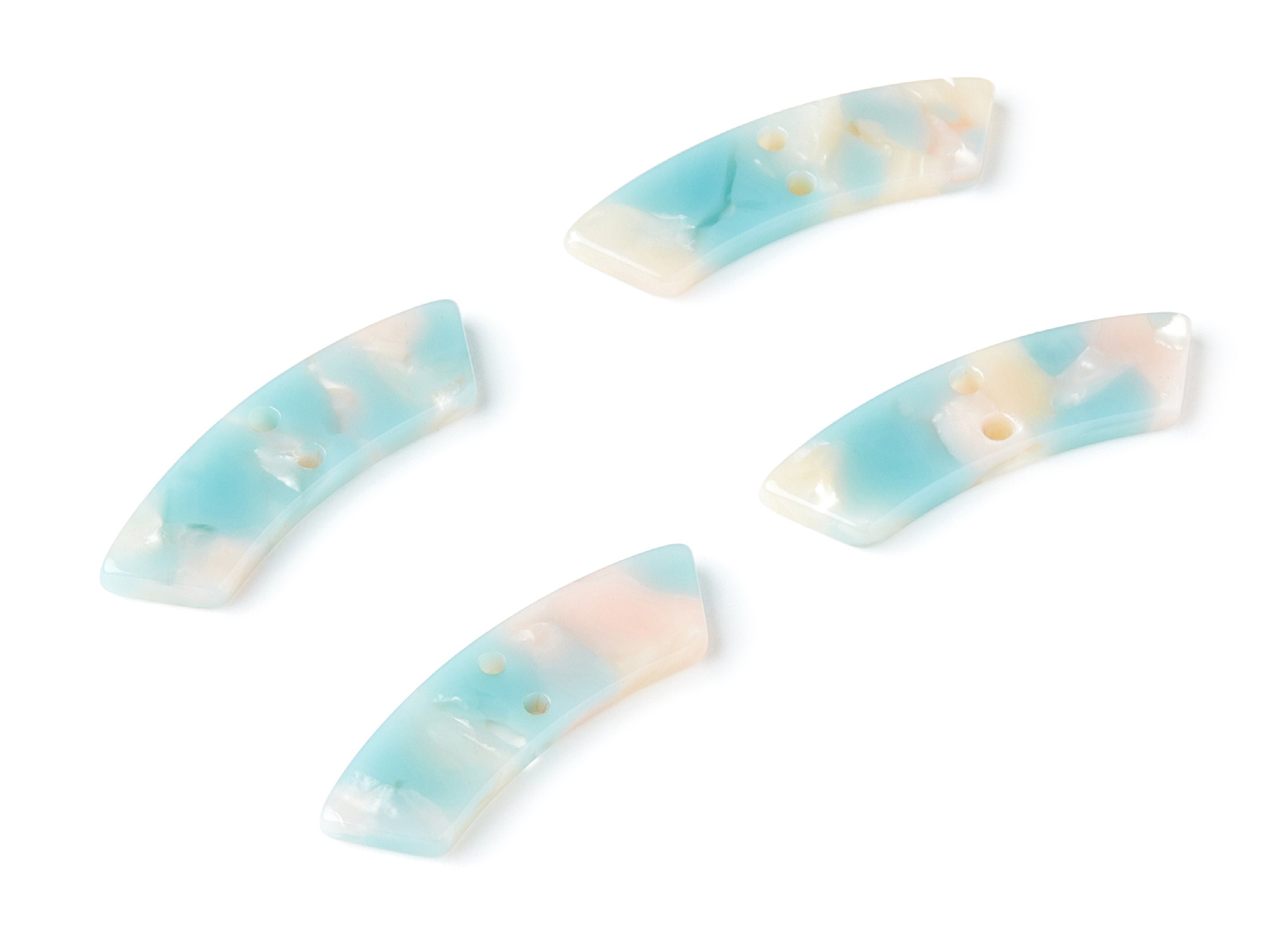 Acetate Irregular Earring Charms - Irregular Shaped With 2 Holes - Jewelry Supplies - Color Code: A36 - 31.1x9.79x2.66mm - AC1371F - DOMEDBAZAAR