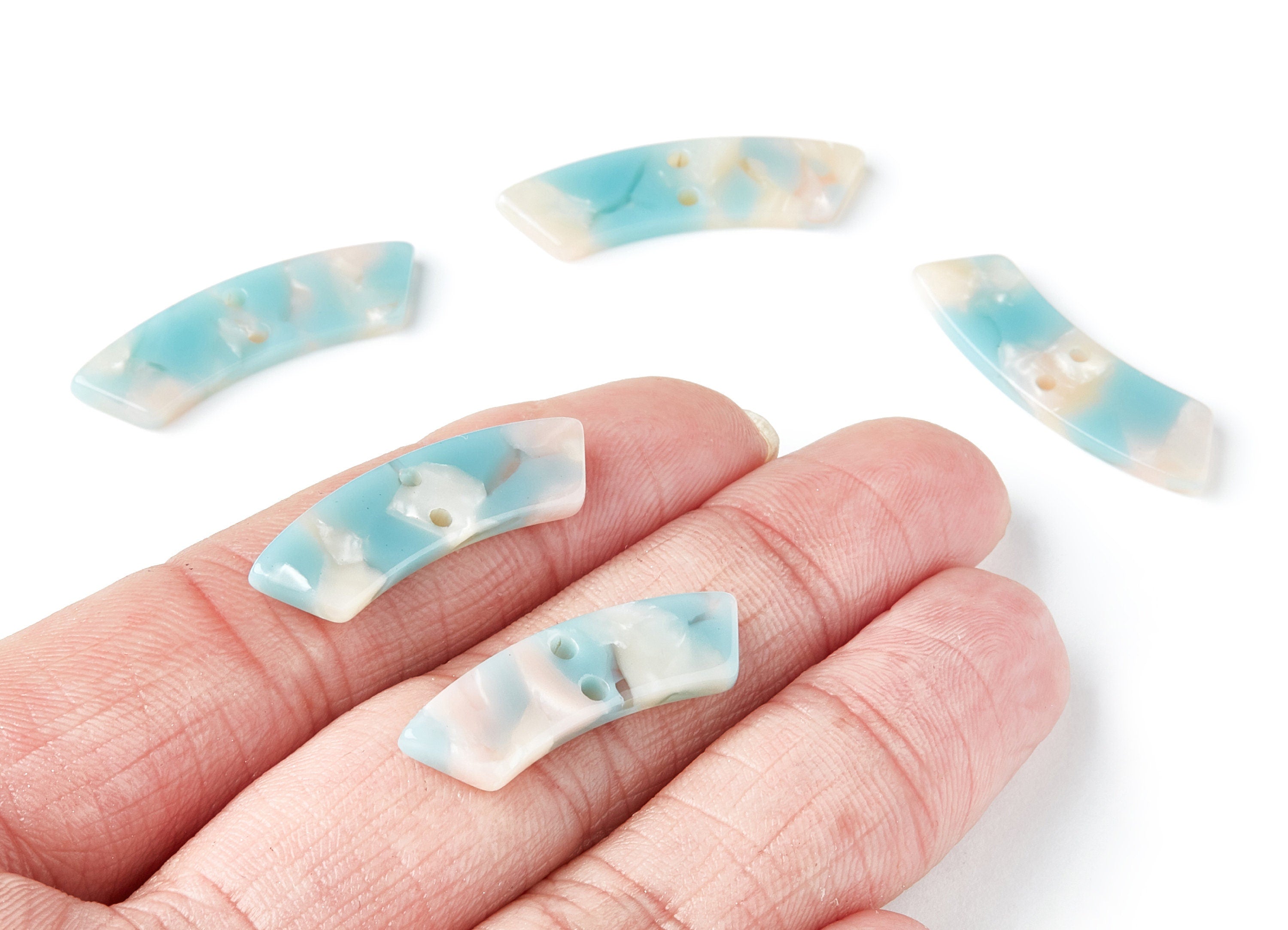 Acetate Irregular Earring Charms - Irregular Shaped With 2 Holes - Jewelry Supplies - Color Code: A36 - 31.1x9.79x2.66mm - AC1371F - DOMEDBAZAAR