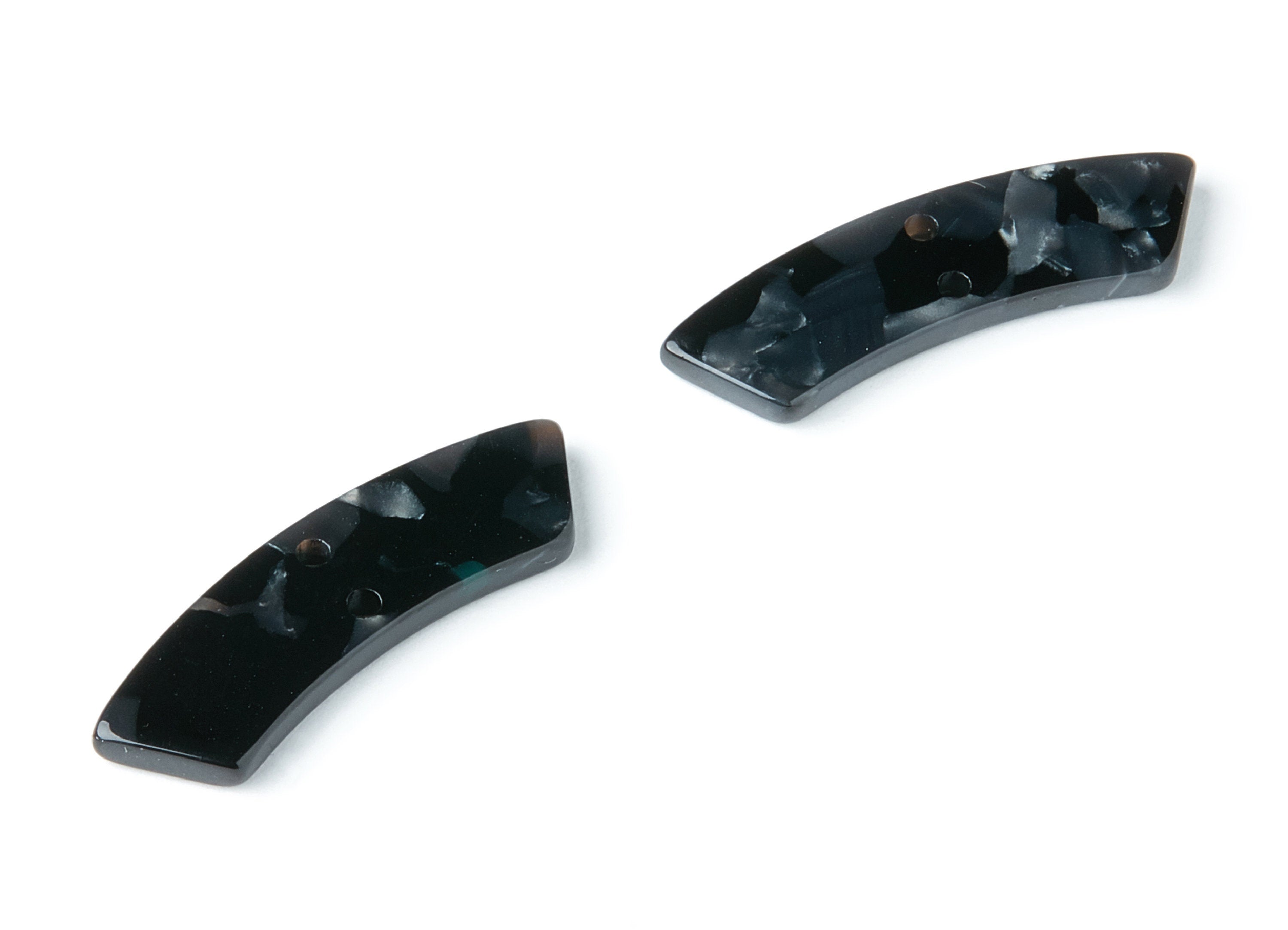 Acetate Acrylic Earring Charms - Tortoise Shell Earrings - Irregular Shaped with 2 Holes - Color Code: A48 - 31.1x9.79x2.66mm - AC1371K - DOMEDBAZAAR