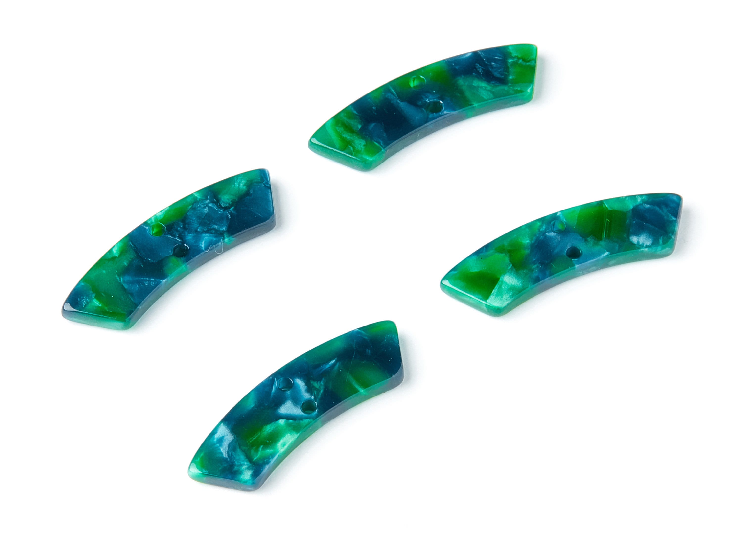 Acetate Irregular Earring Charms - Irregular Pendant With 2 Holes - Jewelry Supplies - Color Code: A13 - 31.1x9.79x2.66mm - AC1371L - DOMEDBAZAAR