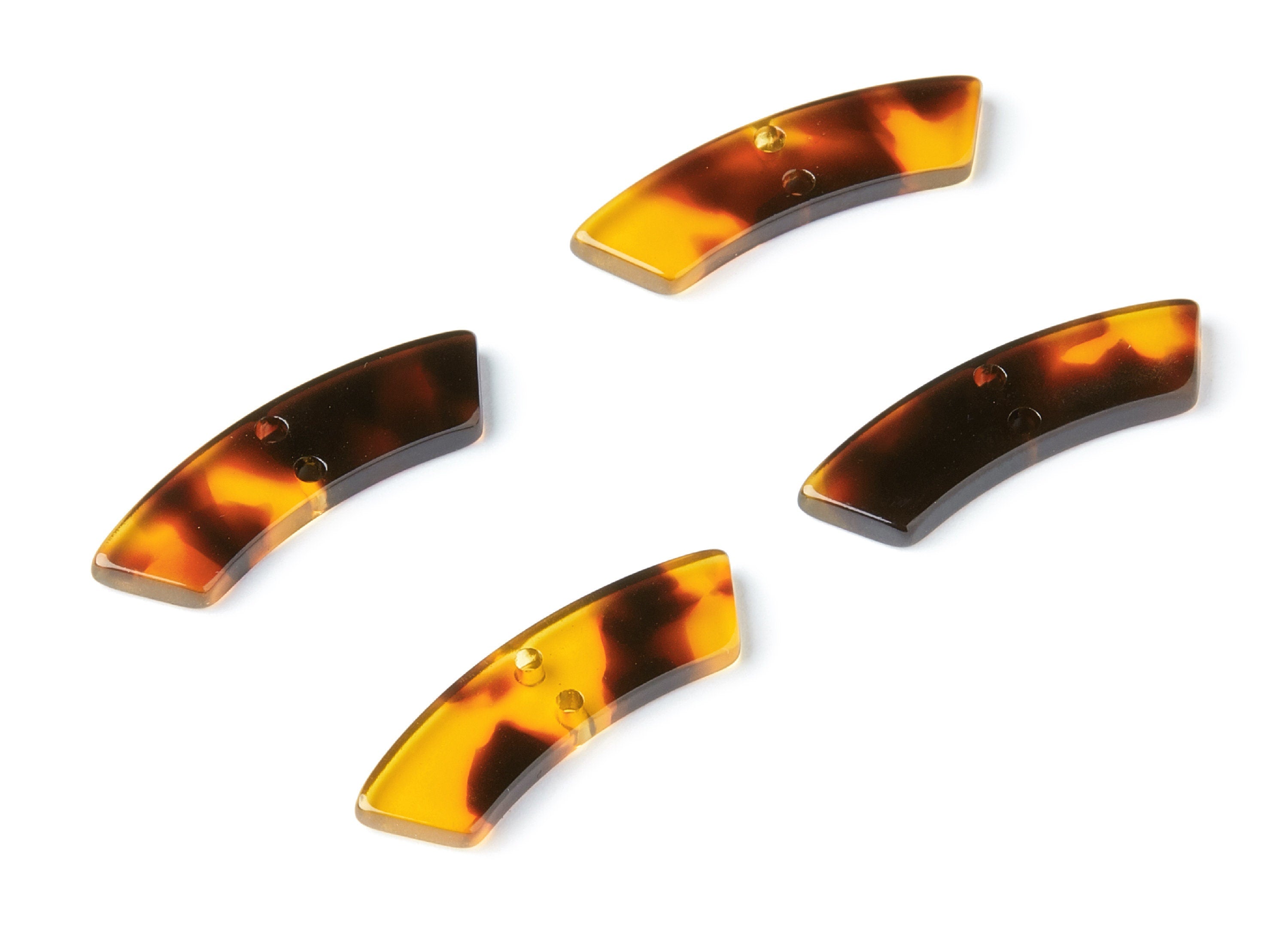 Acetate Acrylic Earring Charms - Tortoise Shell Earring - Irregular Shaped with 2 Holes - Color Code: A05 - 31.1x9.79x2.66mm - AC1371V - DOMEDBAZAAR