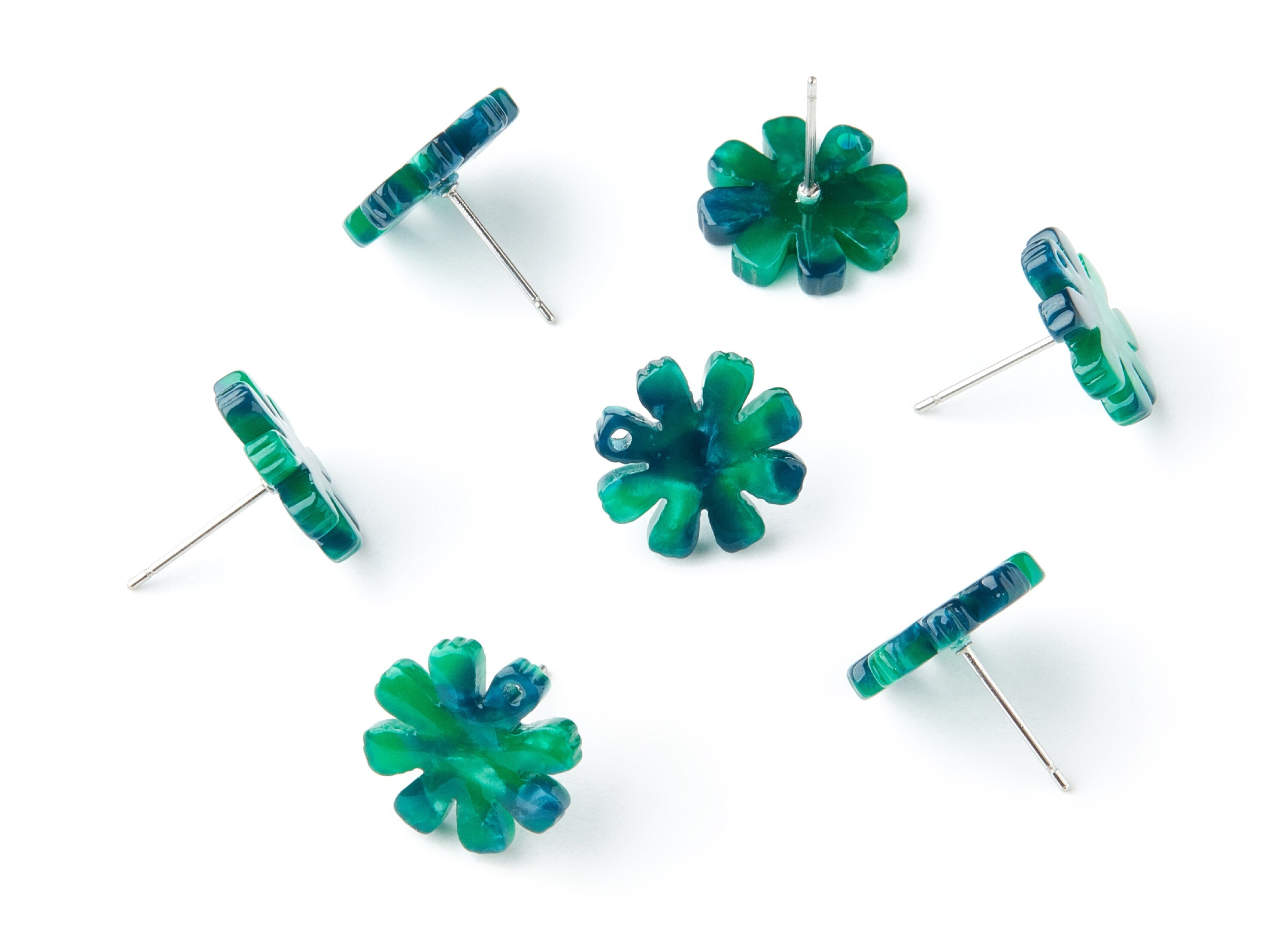 Acetate Flower Earring Charms - Acetate Flower Pendant - Earring Findings - Jewelry Supplies - Color Code:A13 - 14.48x14.04x2.65mm - AC1335C - DOMEDBAZAAR