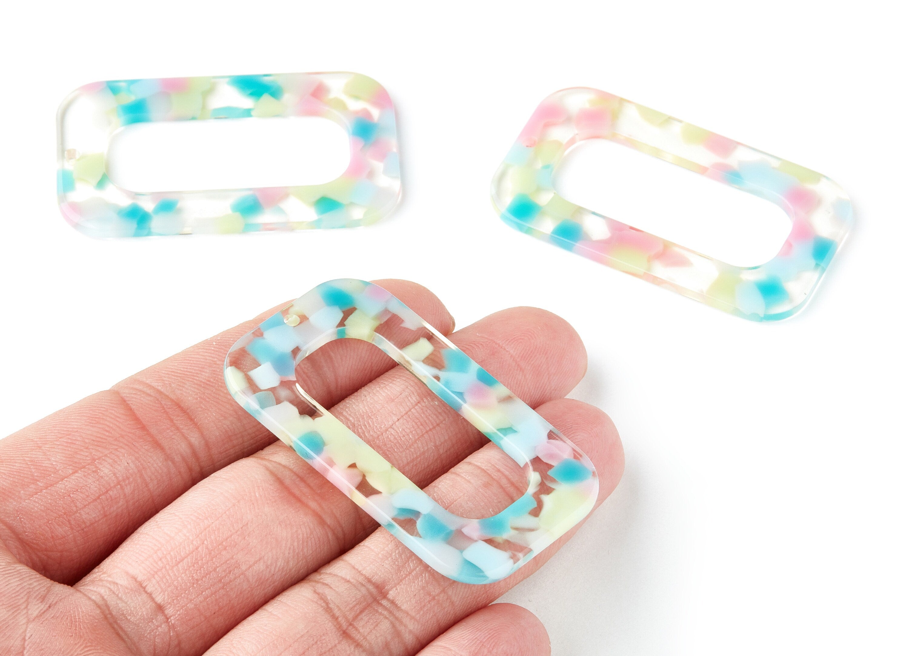 Acetate Frame Earring Charm -  Acrylic Frame Pendant - Earring Findings - Jewelry Supplies - Color Code: A222 - 49.63x28.89x2.64mm - AC1249A - DOMEDBAZAAR