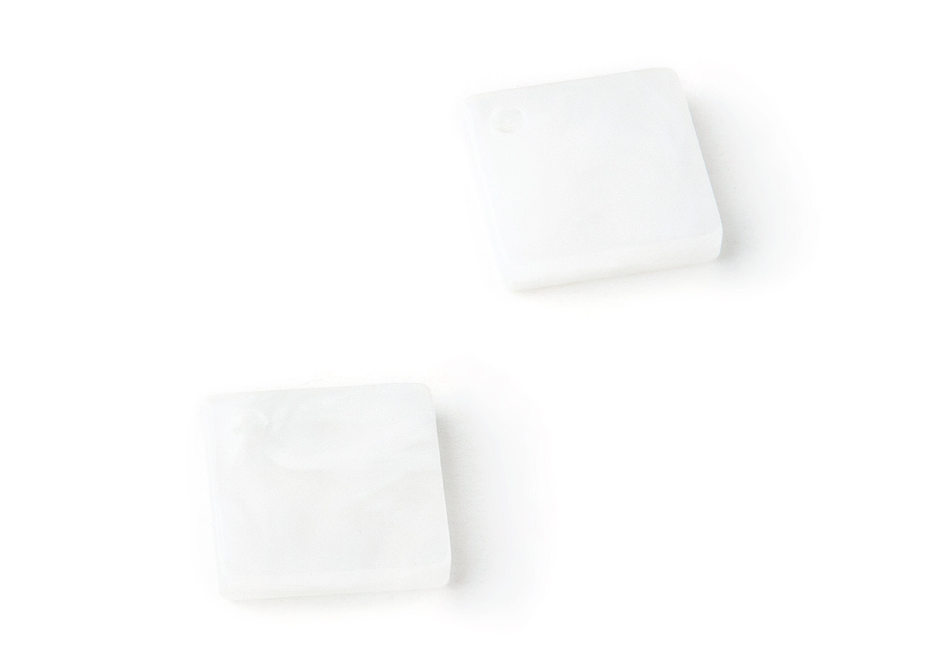 Acrylic Square Earring Charms - Square Shaped Pendant - Earring Findings - Jewelry Supplies - Color Code: A232 - 11.75x11.8x2.77mm - AC1424B - DOMEDBAZAAR