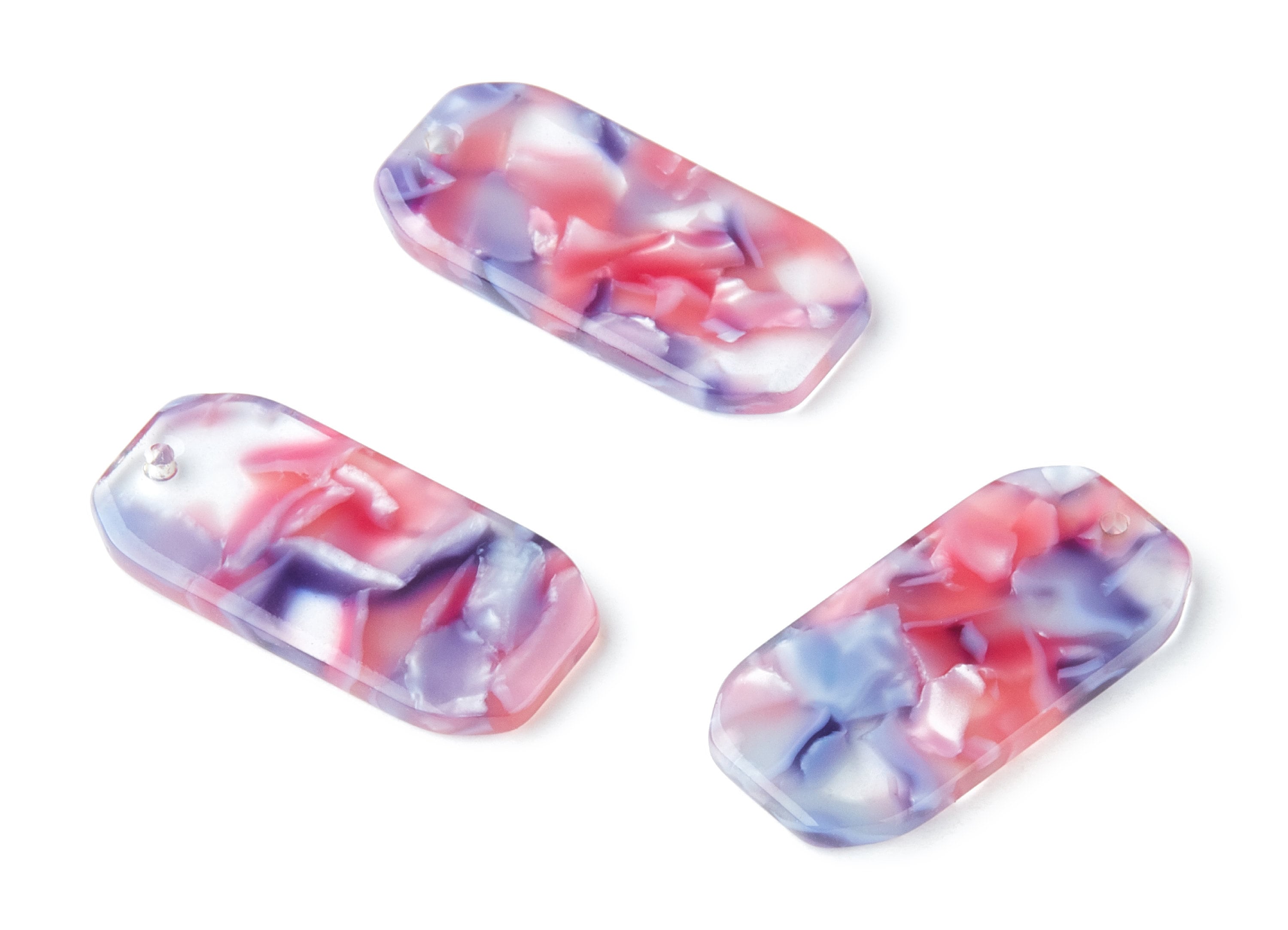 Acetate Acrylic Rectangle Earring Charms - Rectangle pendant - Jewelry Supplies - Color Code: A118 - 31.7x14.88x2.72mm - AC1390B - DOMEDBAZAAR