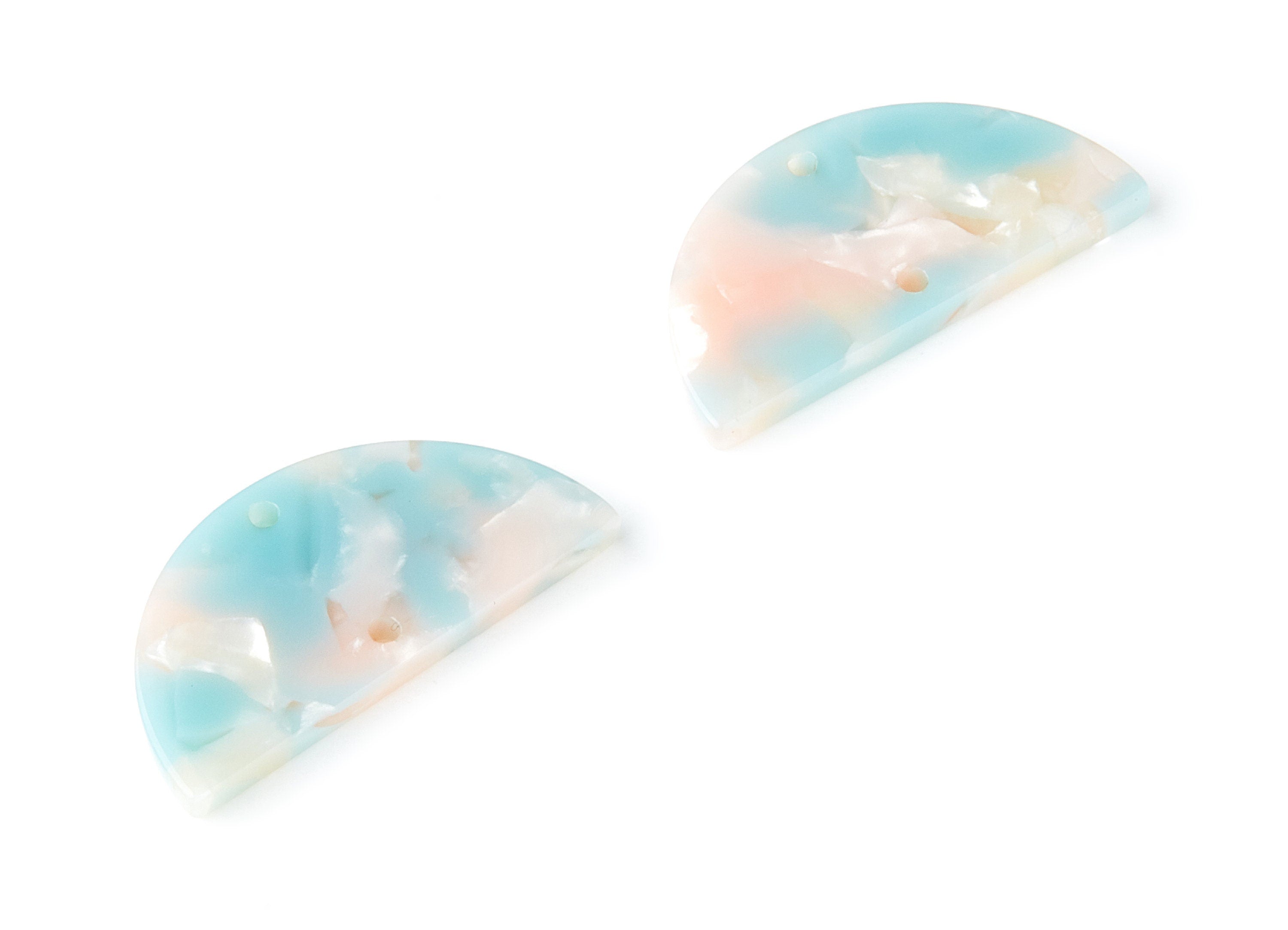 Acetate Semicircle Connectors Charms - 2 Hole - Semicircle Earrings - Earring Findings - Color Code: A36 - 15x30x2.6mm - AC1061E - DOMEDBAZAAR